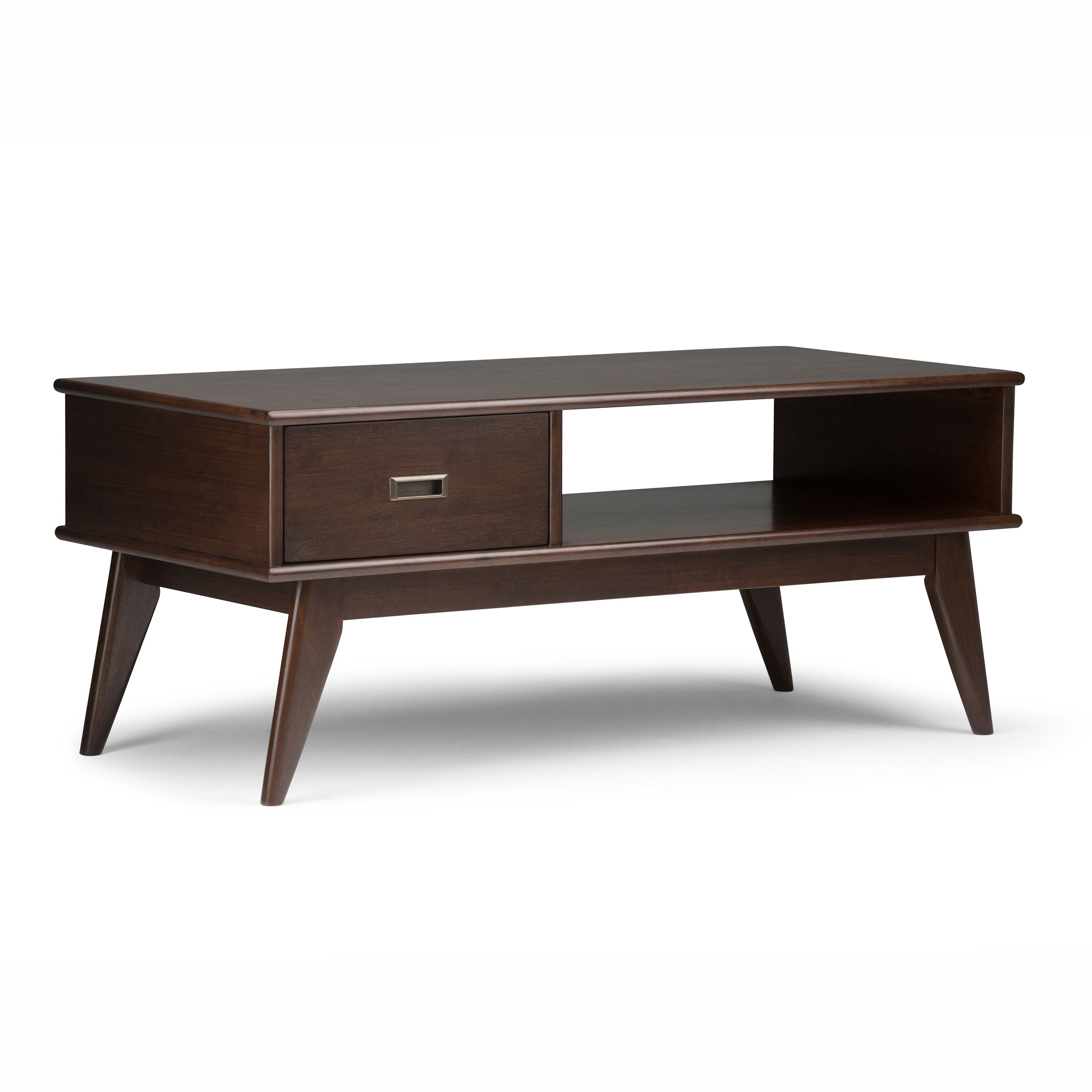 Draper - Mid Century Coffee Table - Medium Auburn Brown - Best Buy Furniture