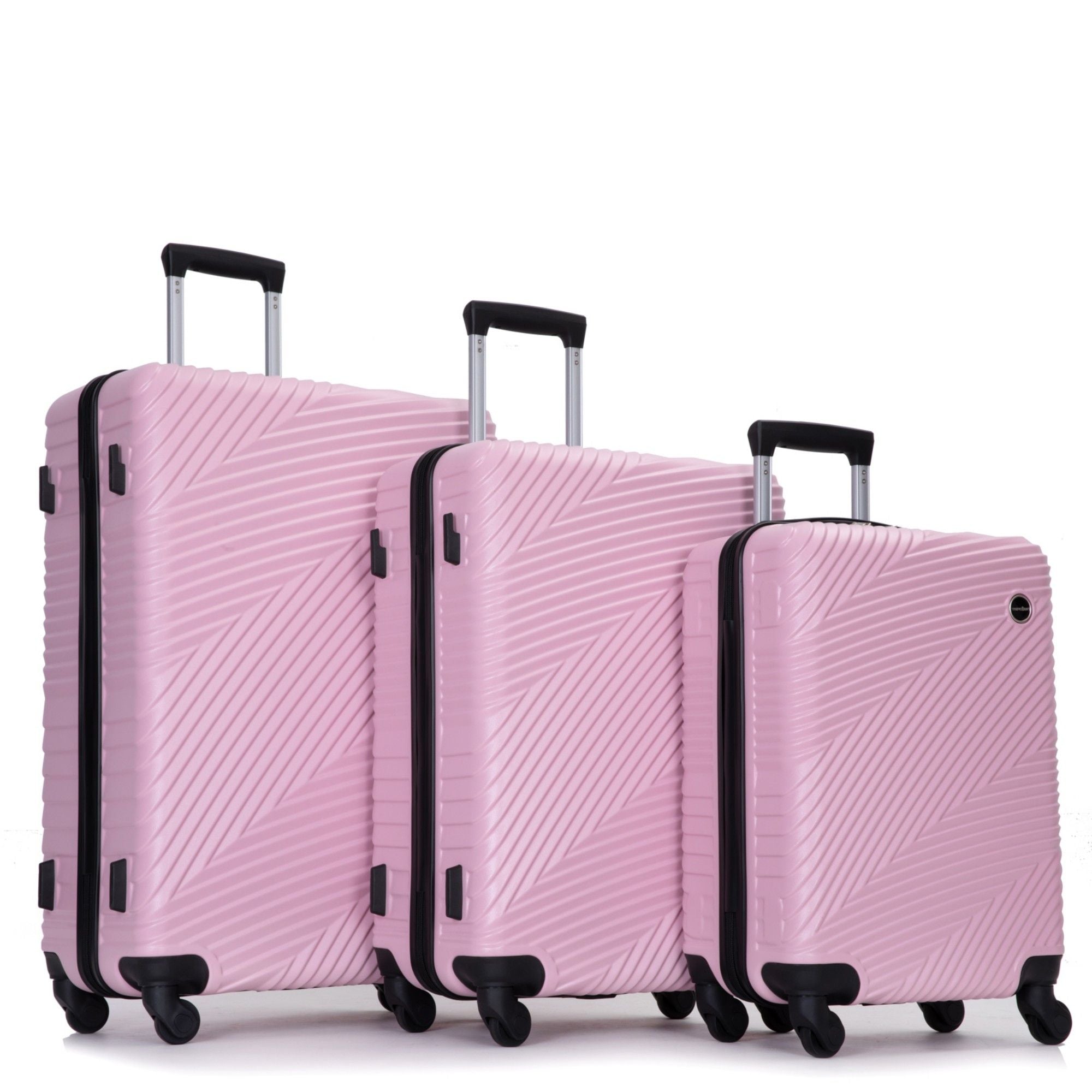 3 Piece Luggage Sets Lightweight Suitcase With Two Hooks, Spinner Wheels,