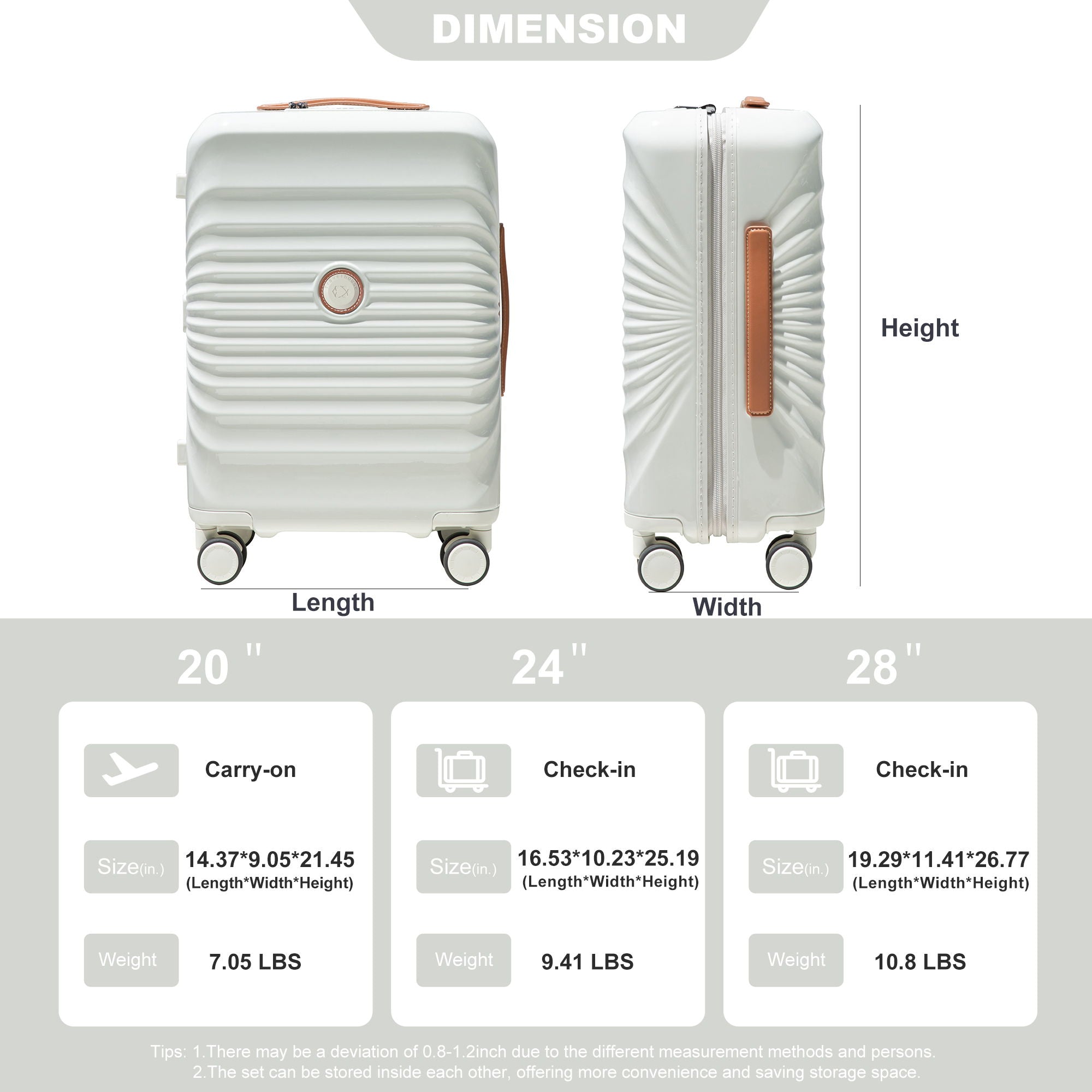 28" Luggage Lightweight Suitcase Tsa Lock USB Port Luggage Wheel