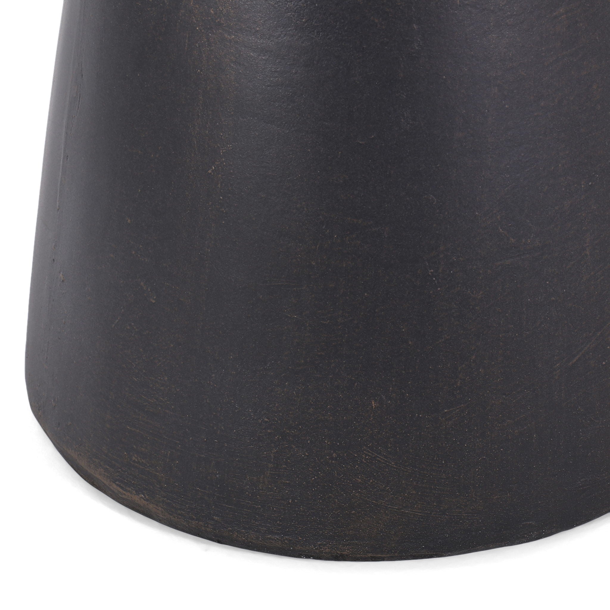 Outdoor Lightweight Concrete End Table With Half Sphere Top - Copper