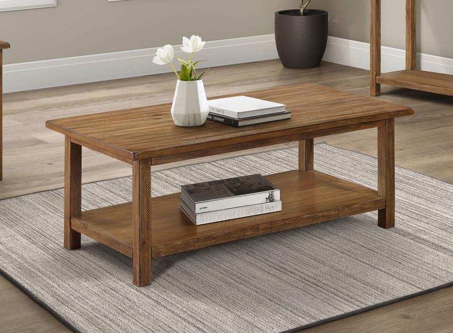 Payne - Wood Coffee Table with Shelf - Best Buy Furniture
