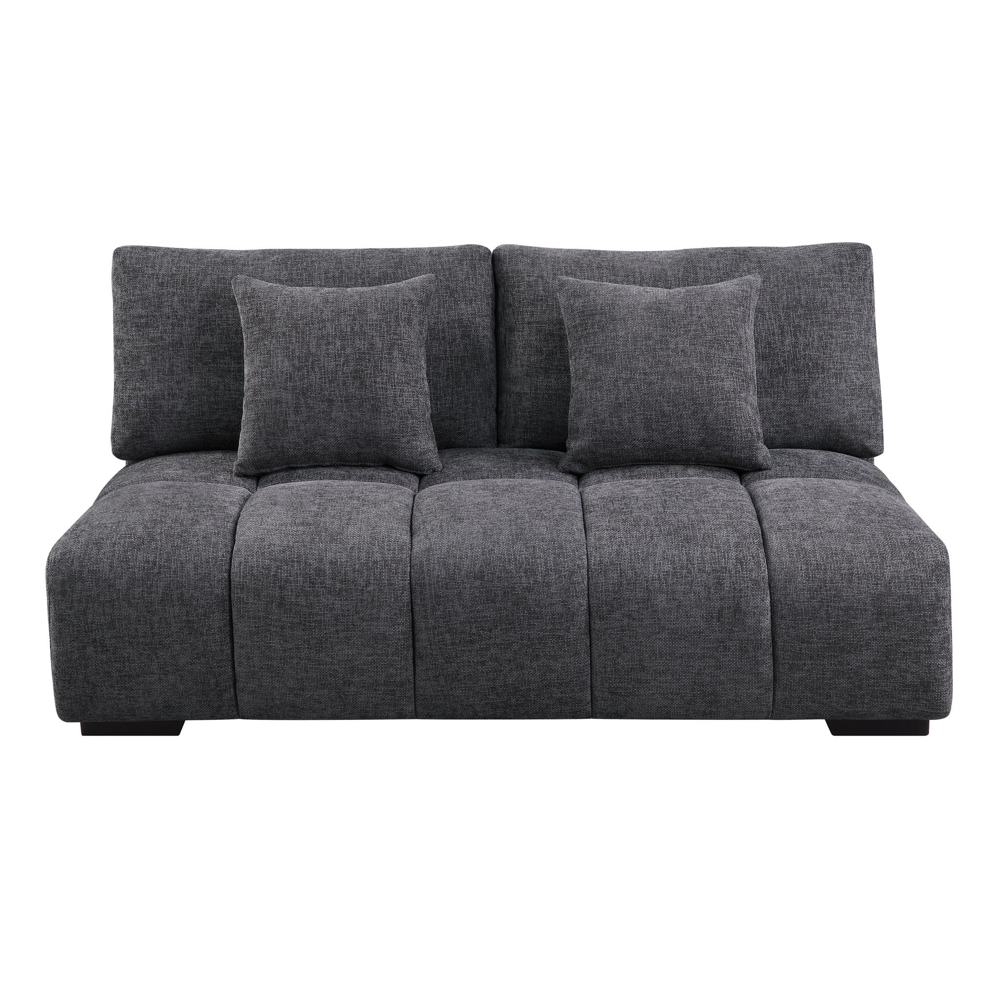 Chosen - Sectional Sofa With Toss Pillows With 2 Chaises With Ottoman - Gray