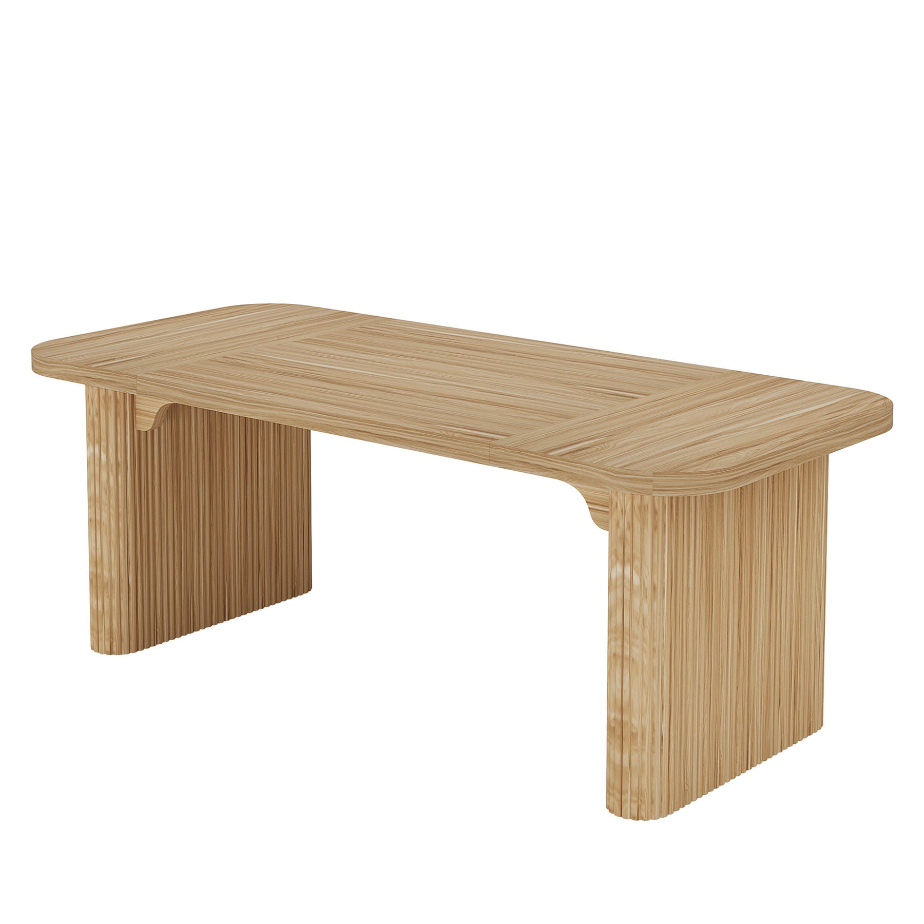 Executive Desk, Large Home Office Computer Workstation With Sturdy Double Pedestal Base, Simple Rectangular Writing & Study Table - Natural Wood