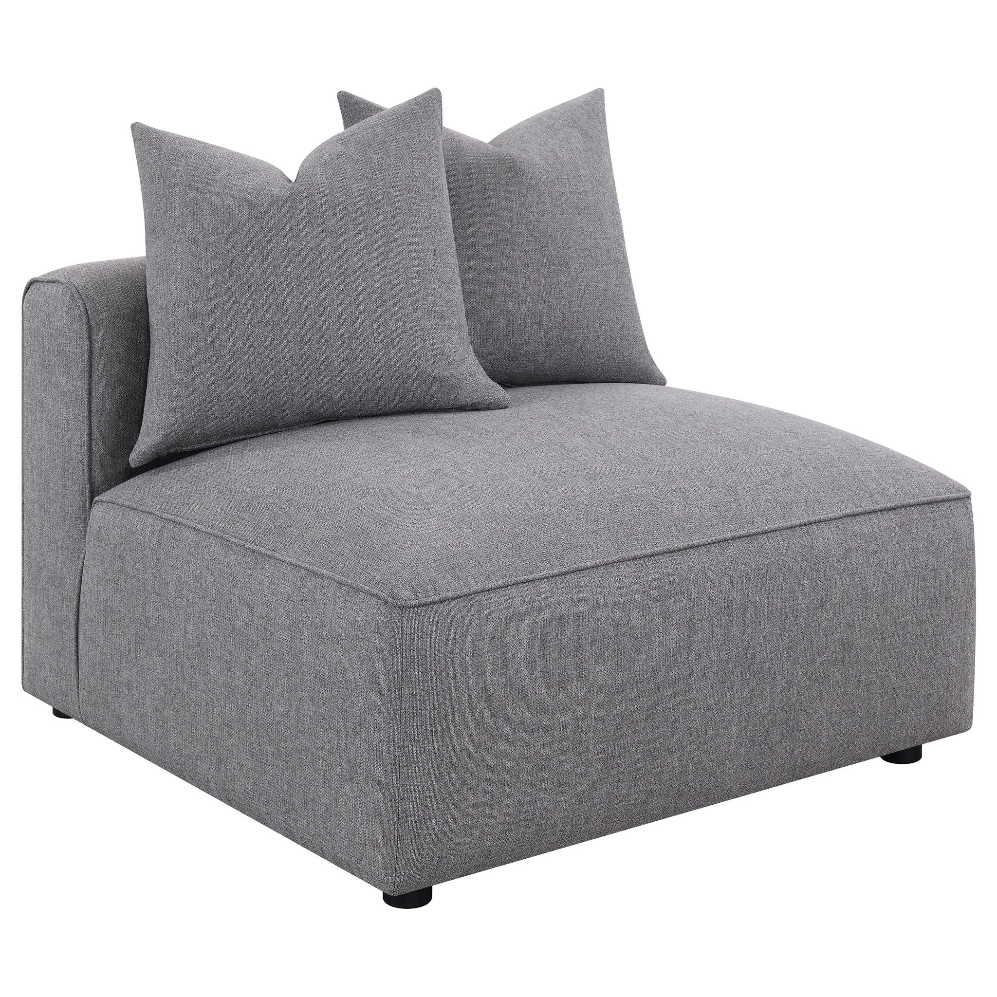 Amherst - Armless Chair With Accent Pillow - Gray