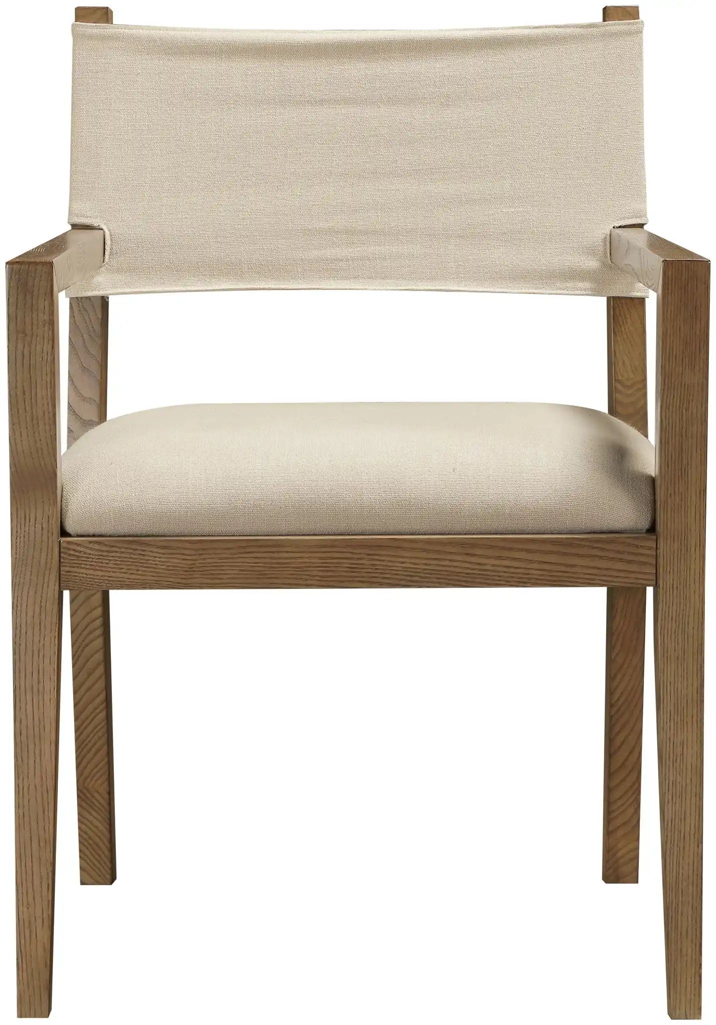 Avon - Linen Textured Performance Fabric Upholstered Dining Arm Chair