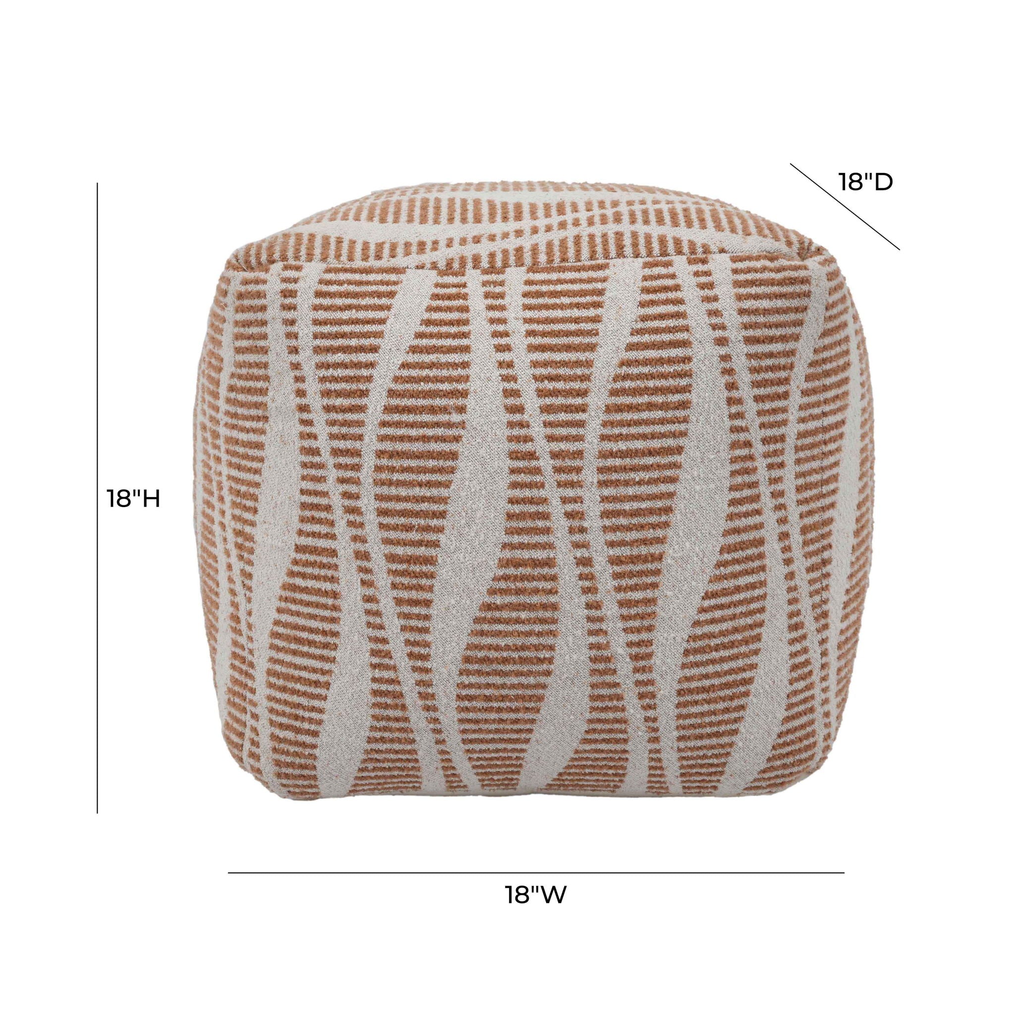 Ember - Woven Pouf - Cream / Natural