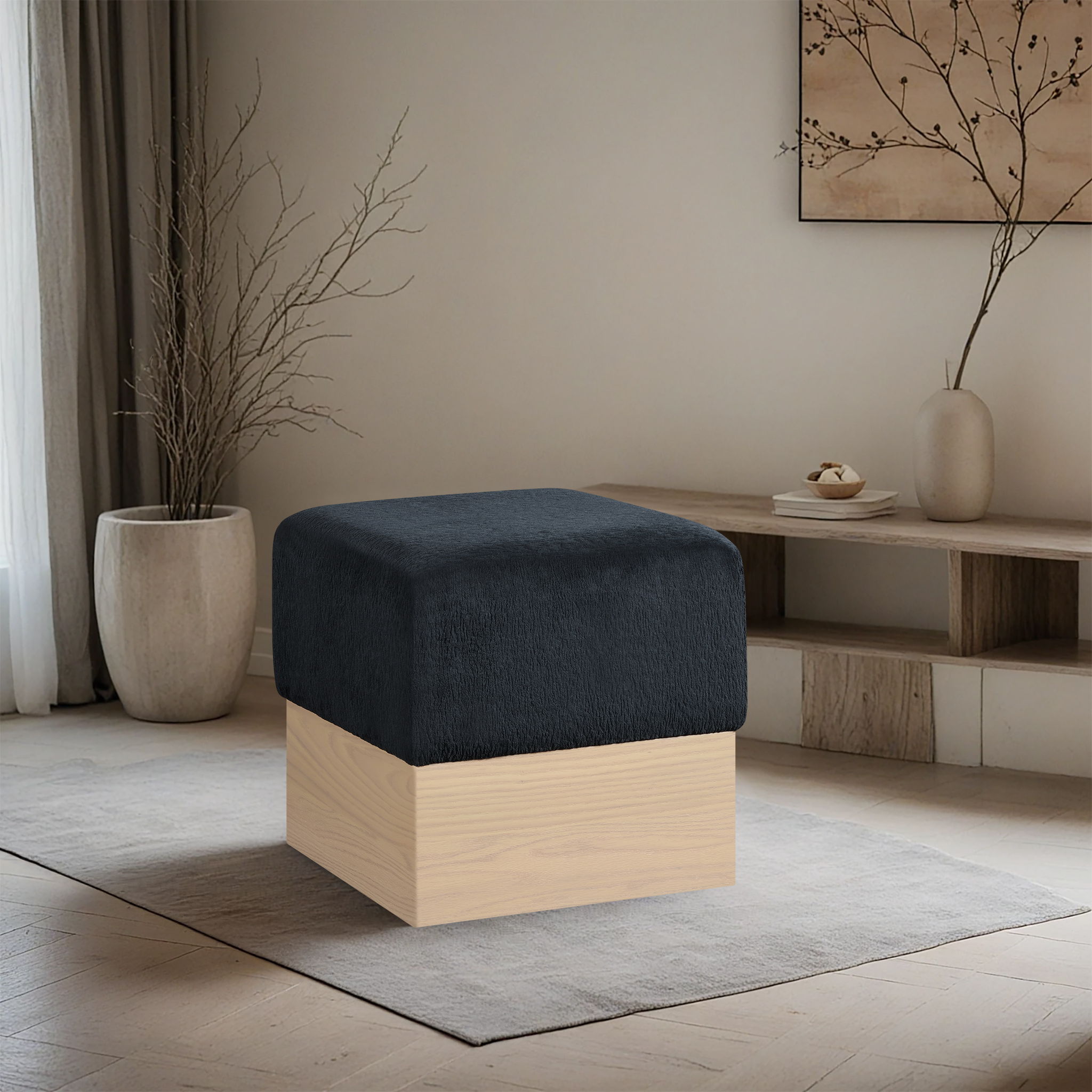 Havre - Ottoman / Stool With Natural Base