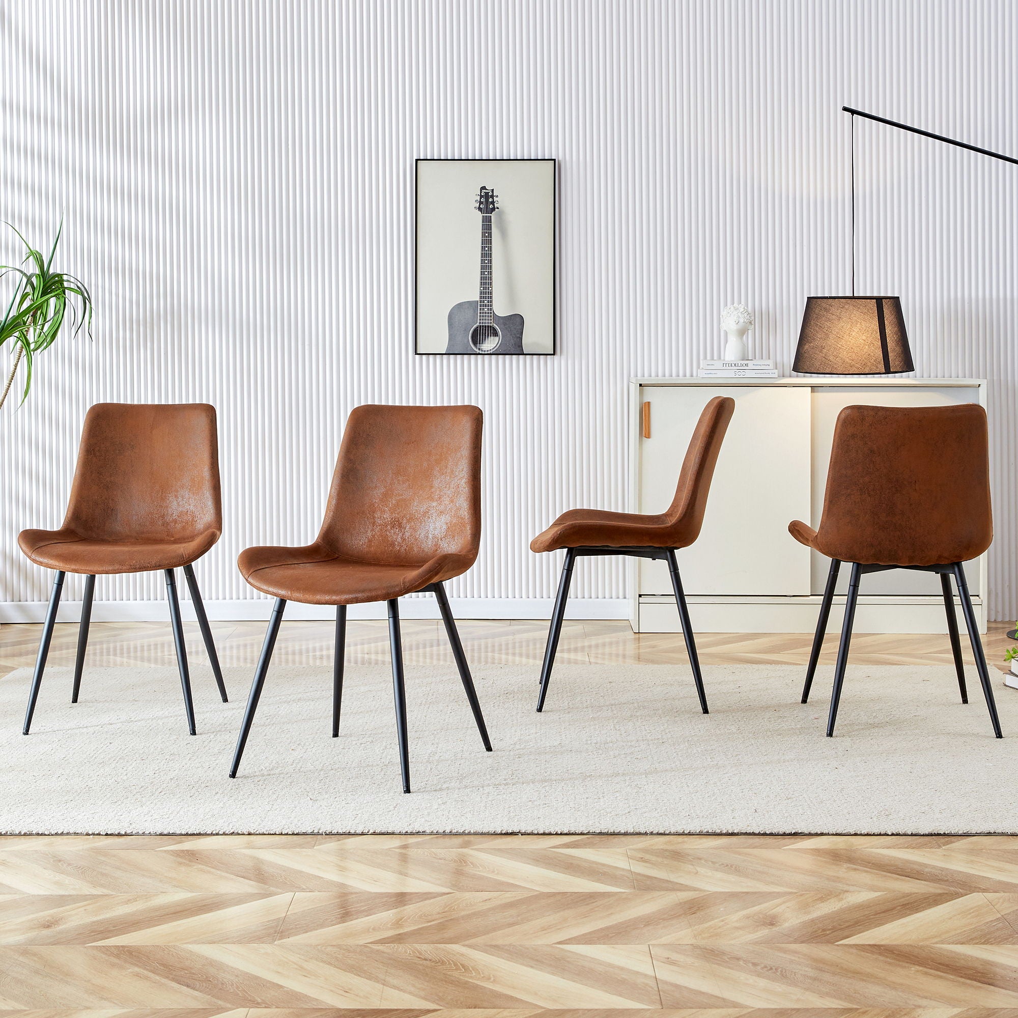 Modern Medieval Style Restaurant Cushioned Chairs With Suede Backrests