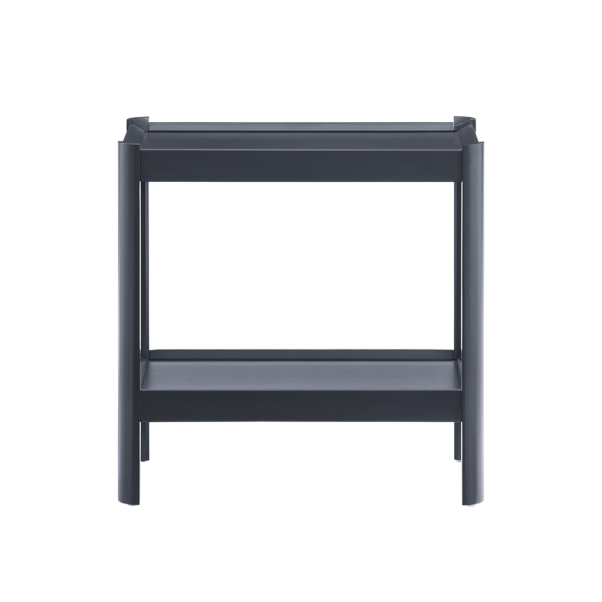 Yonda - Nightstand With 2 Shelves, Poplar And Construction, Design For Bedroom Storage - Black