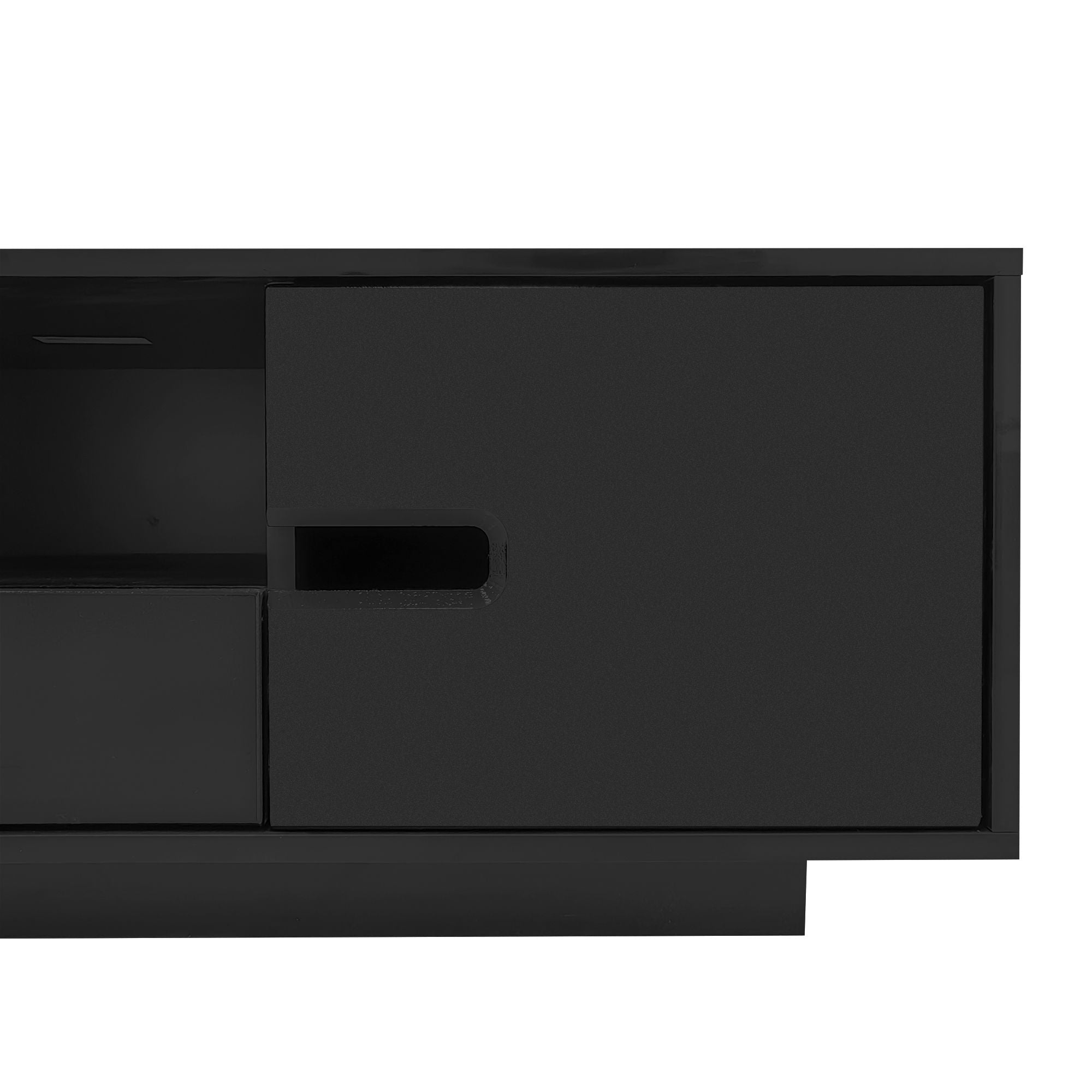 Modern High Glossy Rectangle Coffee Table With 16 Color LED Lights For Living Room