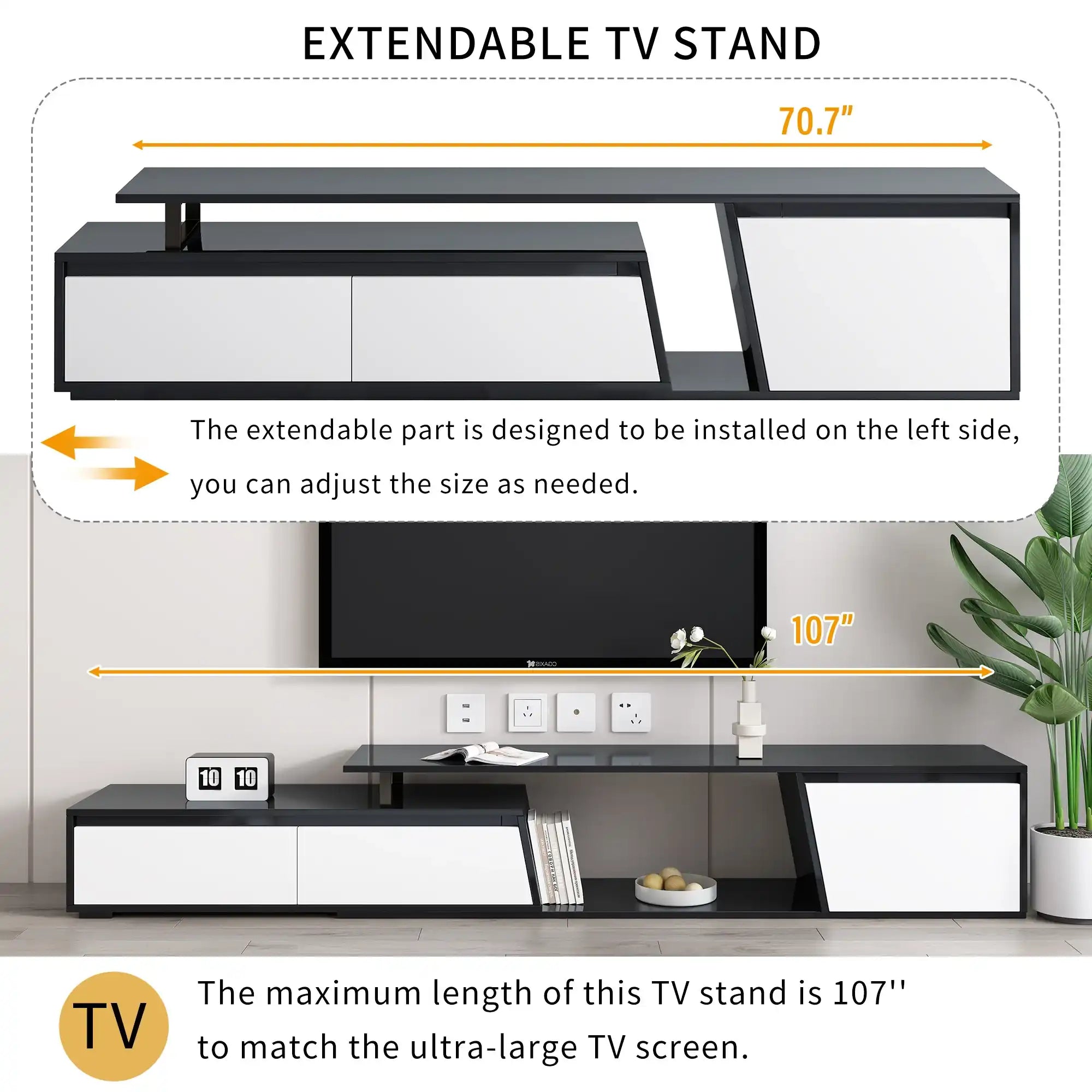 Strata Modern Minimalist Extendable TV Stand - Best Buy Furniture