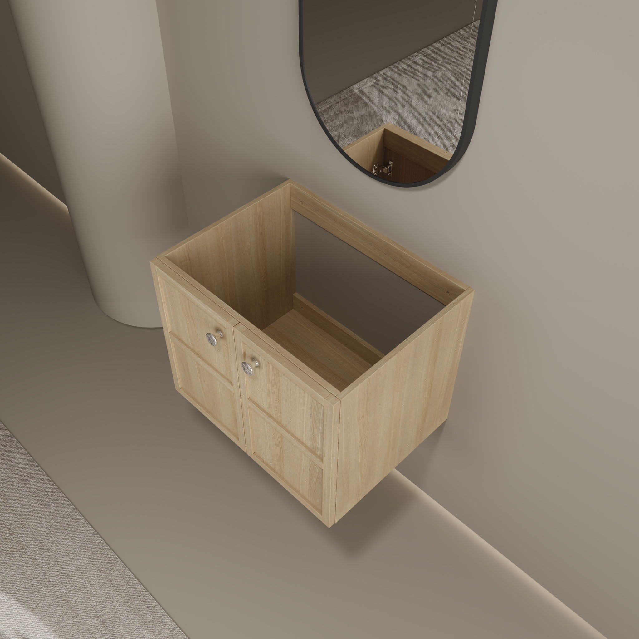Modern Wall Mounted Bathroom Vanity With Soft Closing Doors
