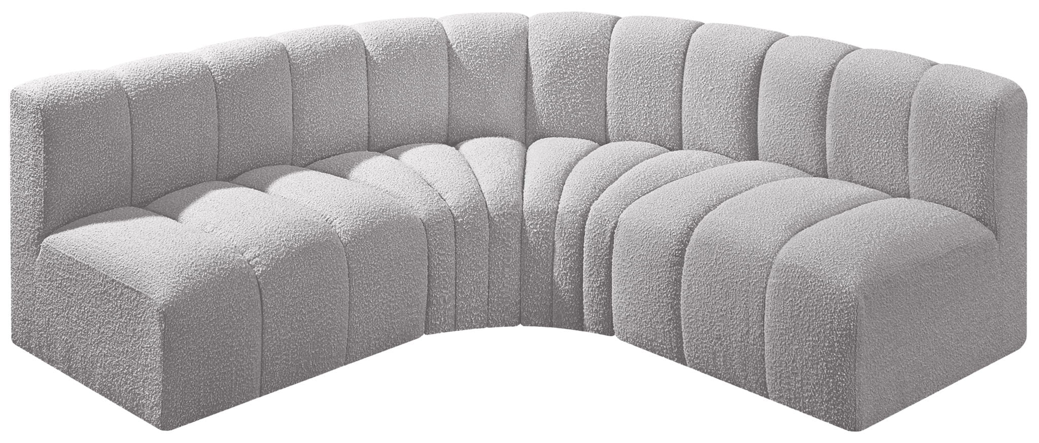 Arc - Boucle Fabric 4 Piece Corner Modular Sofa