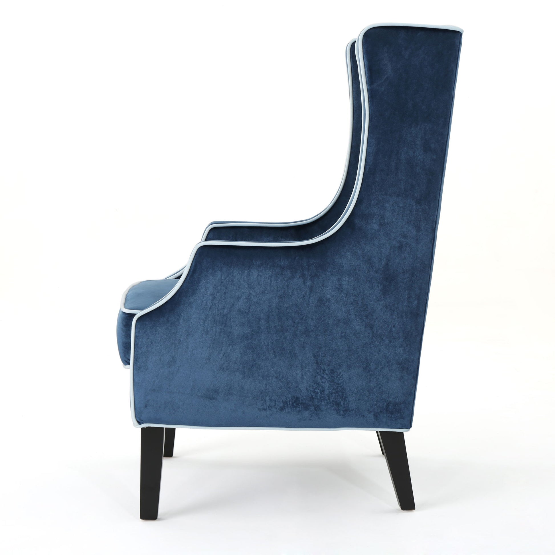 Elegant Velvet Club Chair With Tonal Piping - Best Buy Furniture