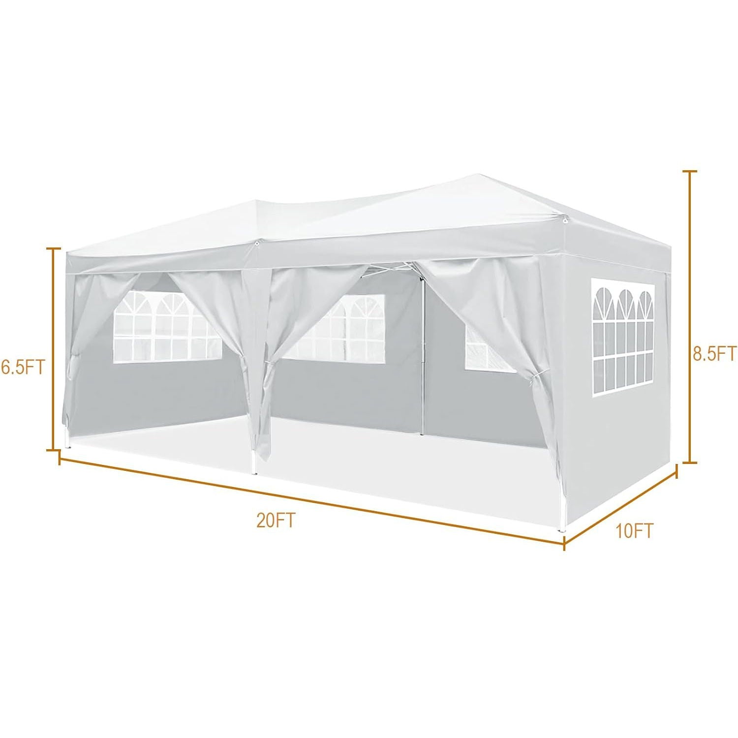 10'X20' Folding Canopy With 6 Removable Sidewalls Outdoor Event Shelter UPF 50+ Gazebo Portable Tents For Parties Beach Camping Wedding Ez Pop Up Canopy - Best Buy Furniture
