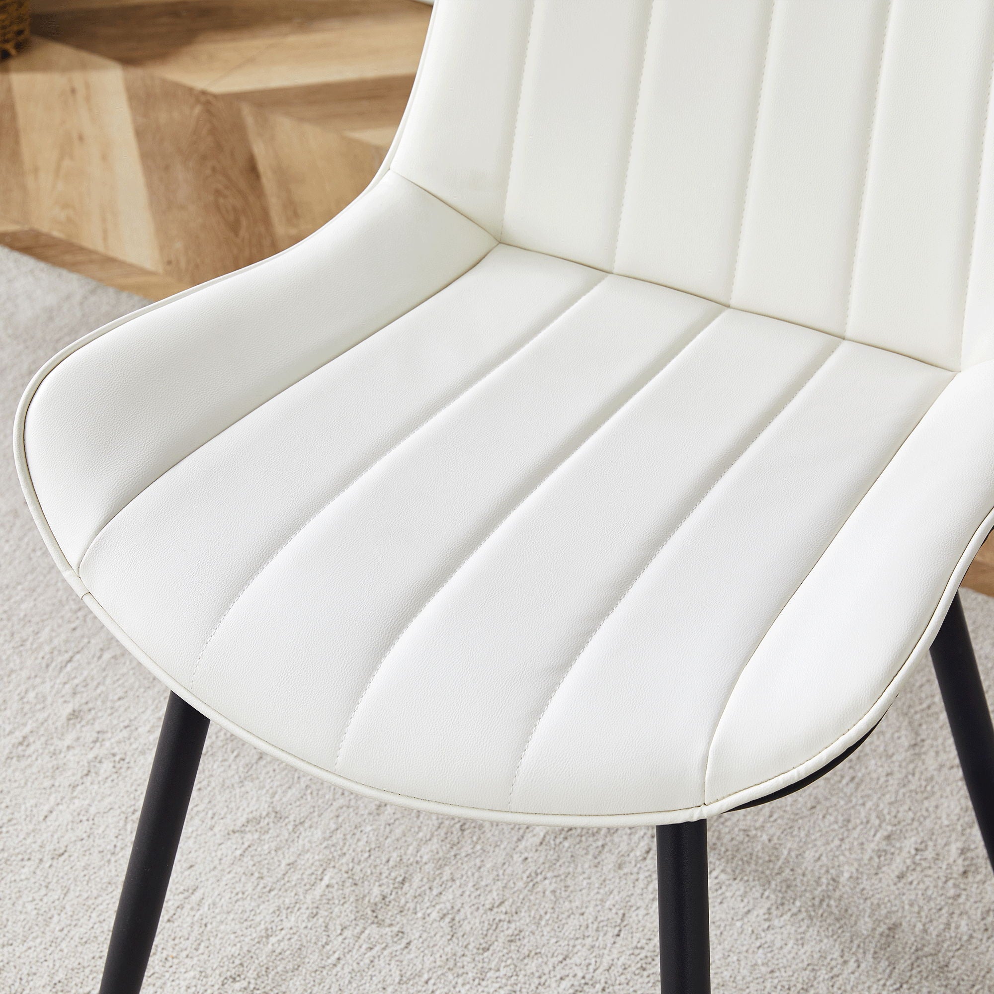 Modern Style Extended Seat Cushion Dining Chair Set