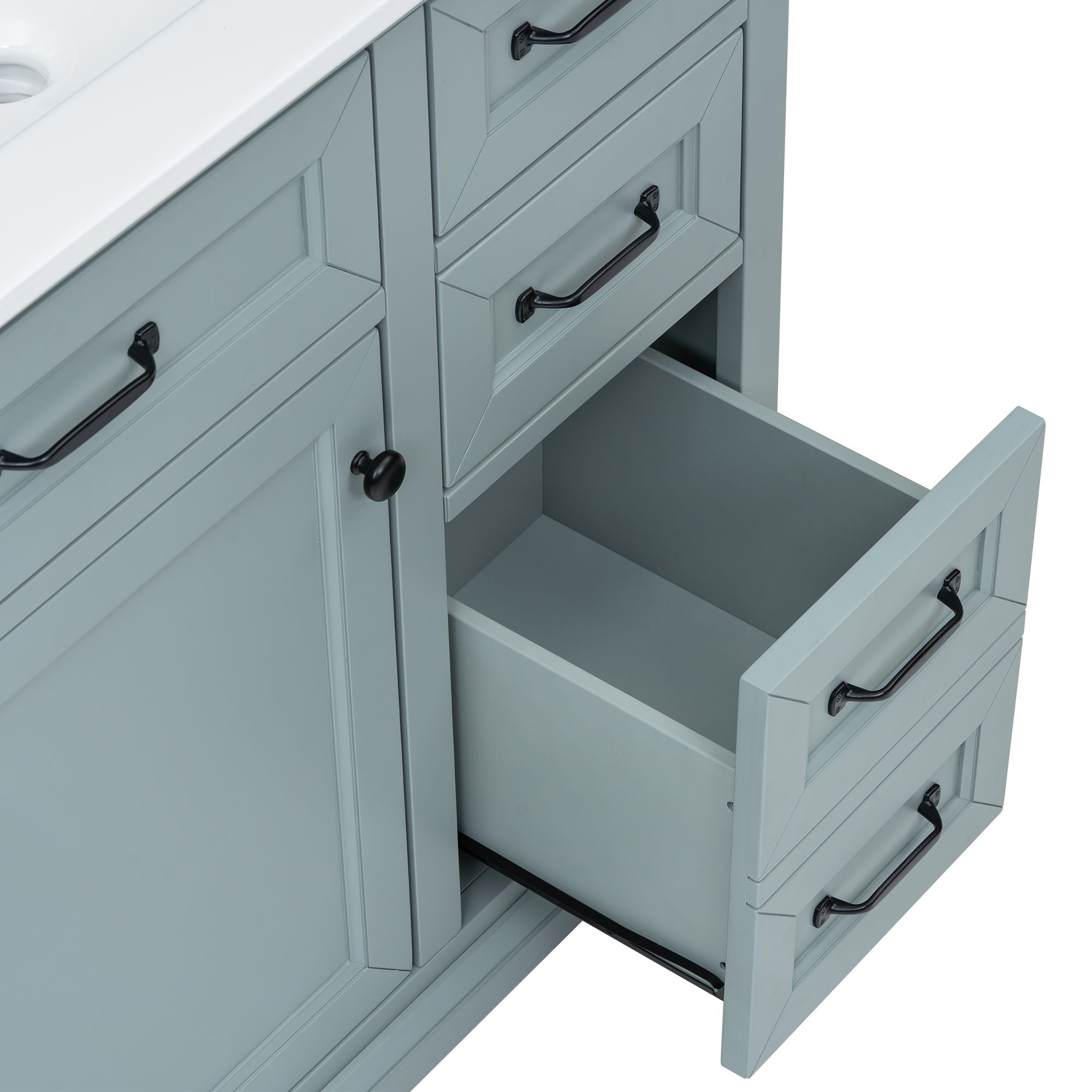 36" Bathroom Vanity With Sink, 2 Tip Out Drawers, Soft Close Hinges