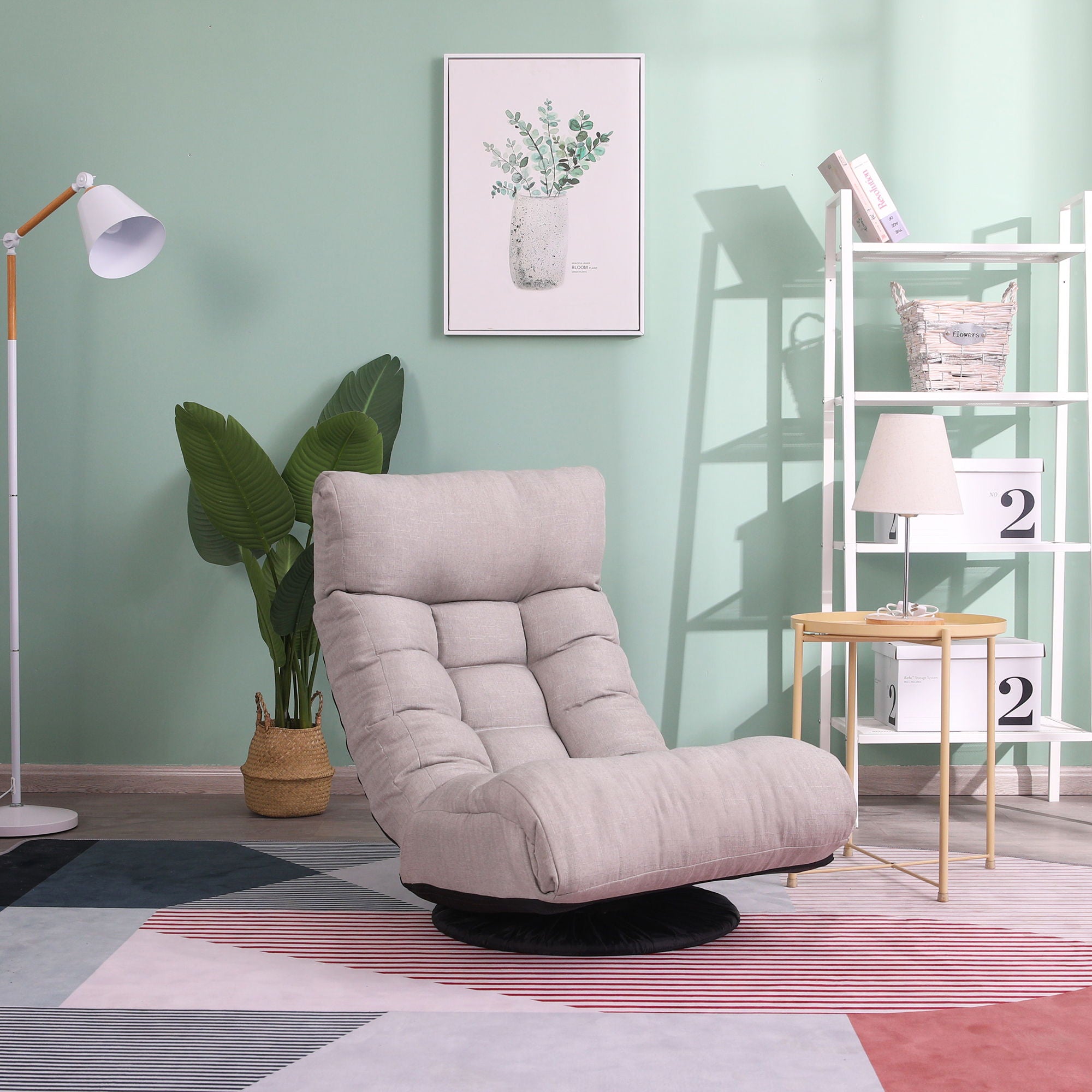 Adjustable Japanese Reclining Floor Chair Sofa With Metal Frame For Living Room