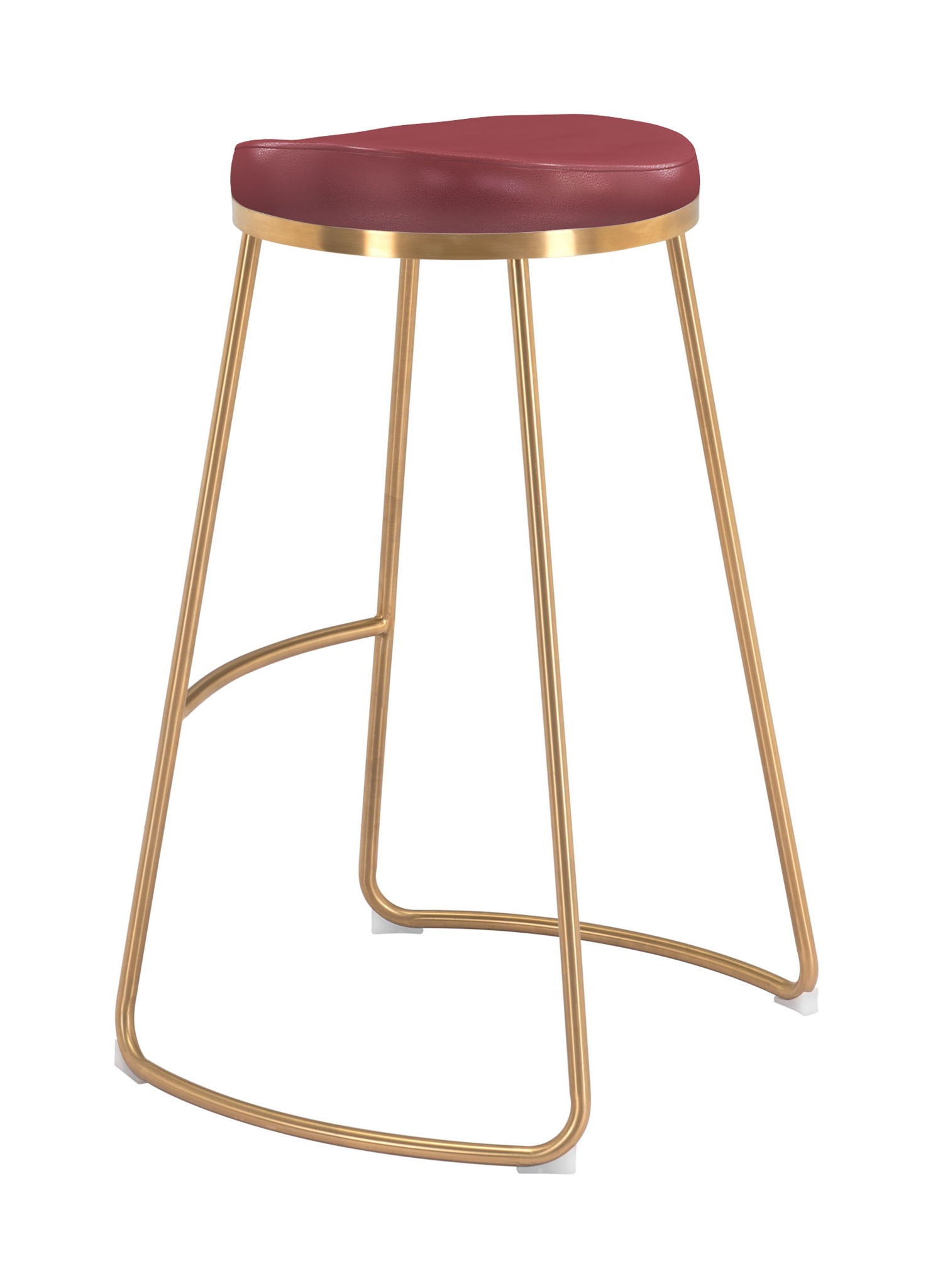 Bree - Barstool (Set of 2) - Burgundy & Gold