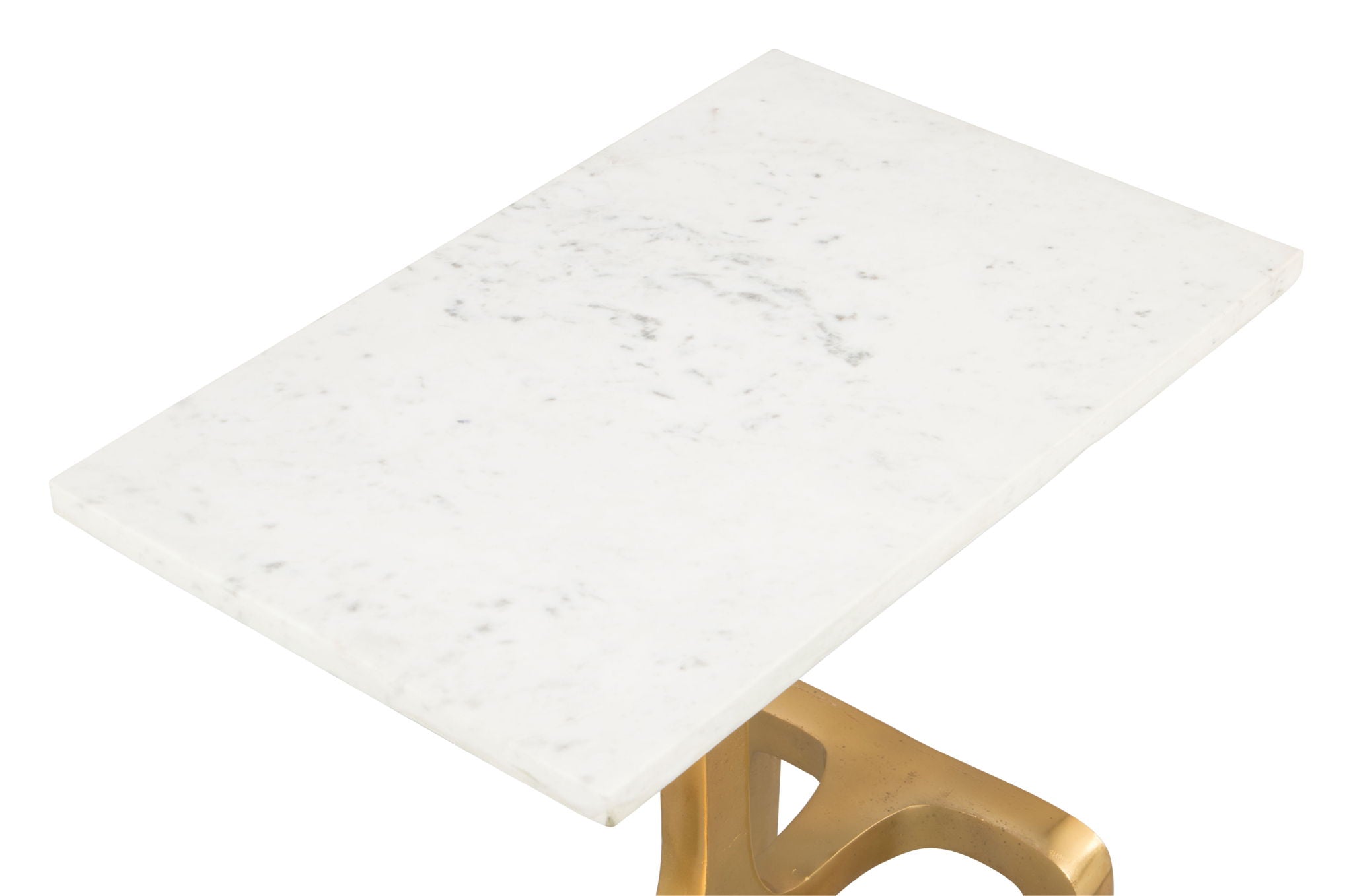 Clement - Marble Side Table - White & Gold