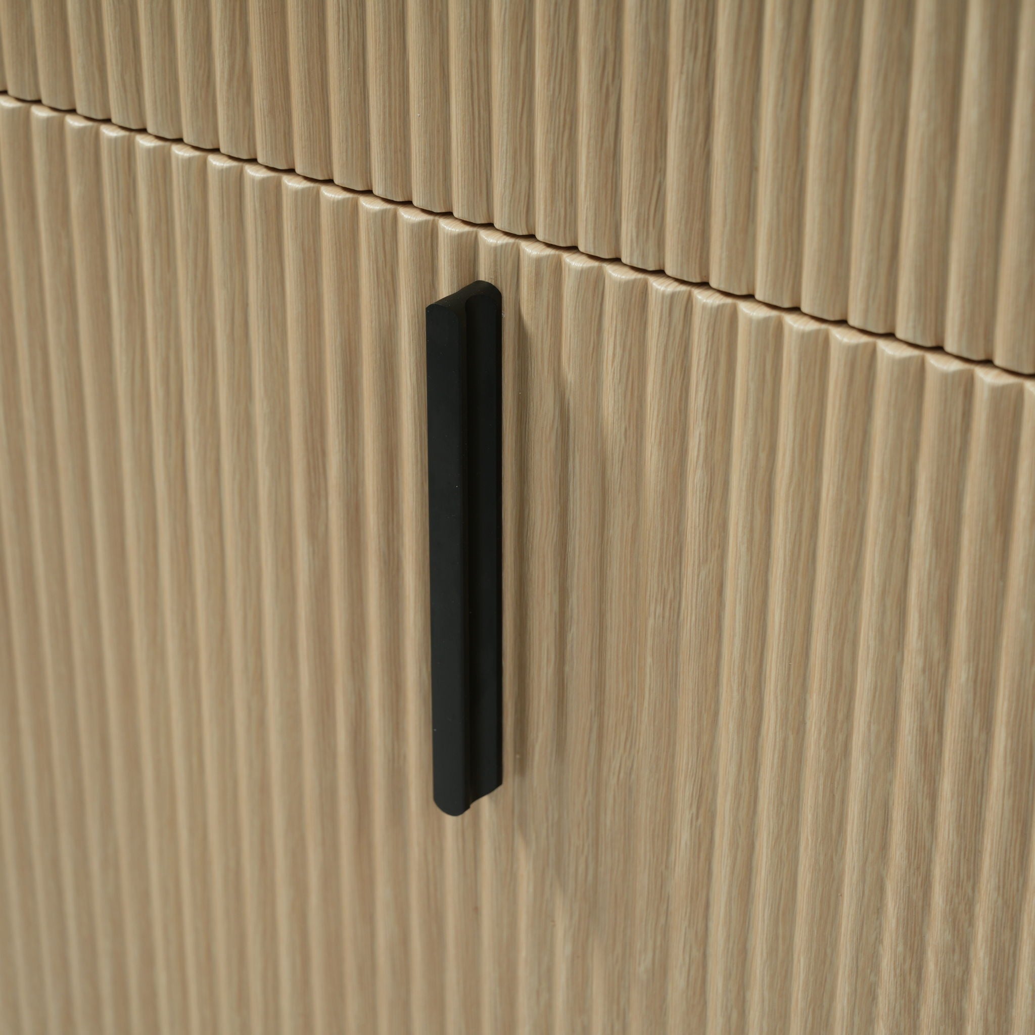 Bathroom Vanity With Ceramic Sink, Fluted Design