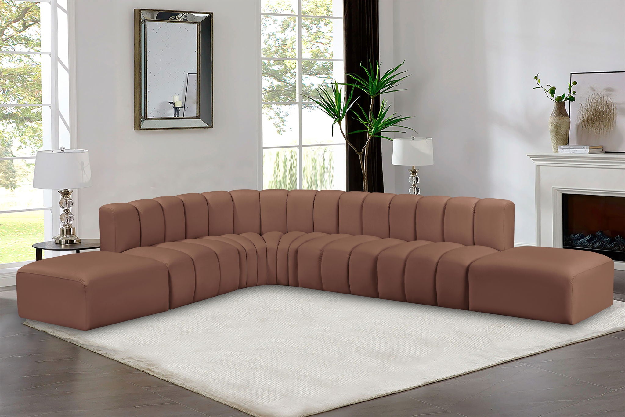 Arc - Faux Leather 7 Piece Corner Modular Sofa