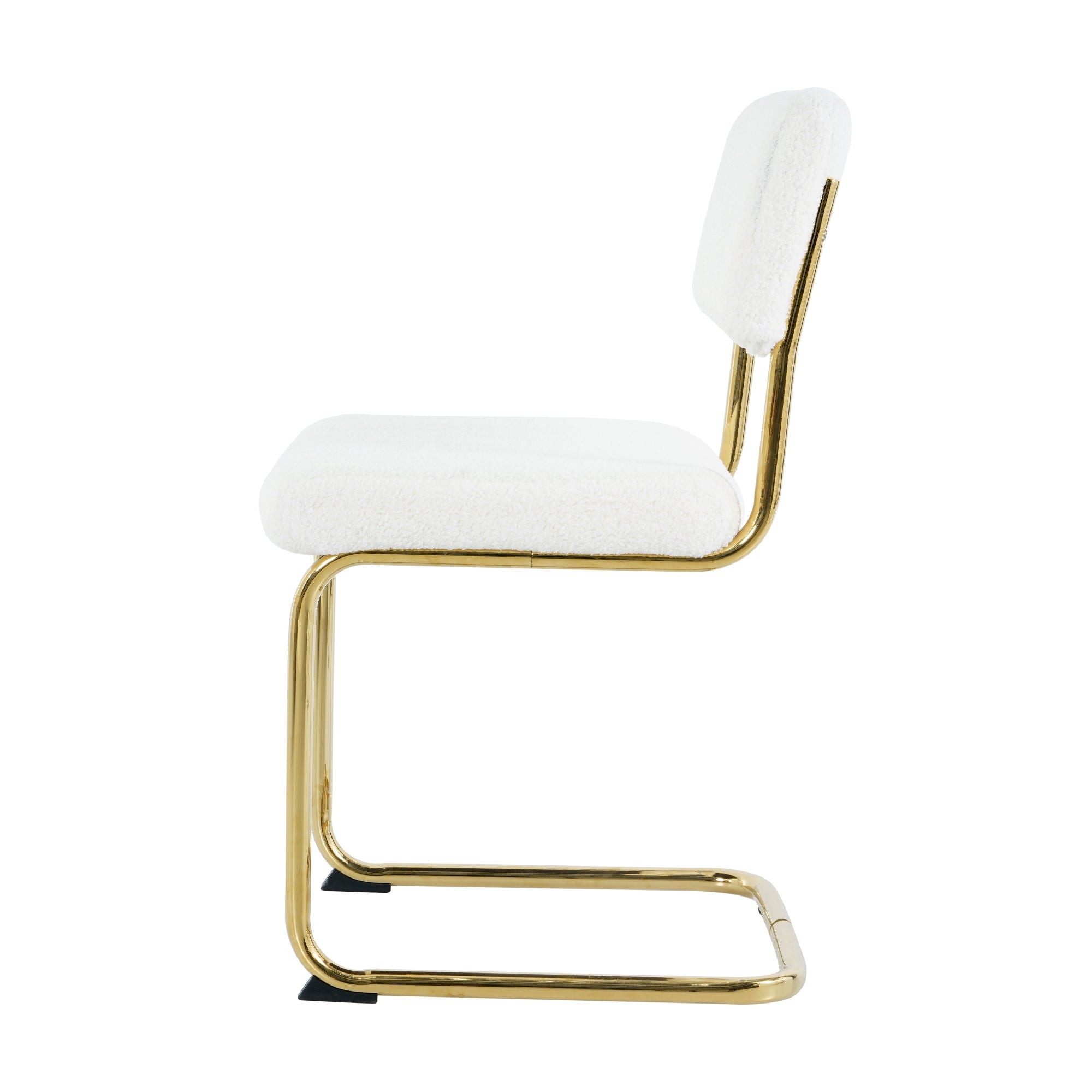 Modern Light Luxury Dining Chair With Metal Legs And Bow Design