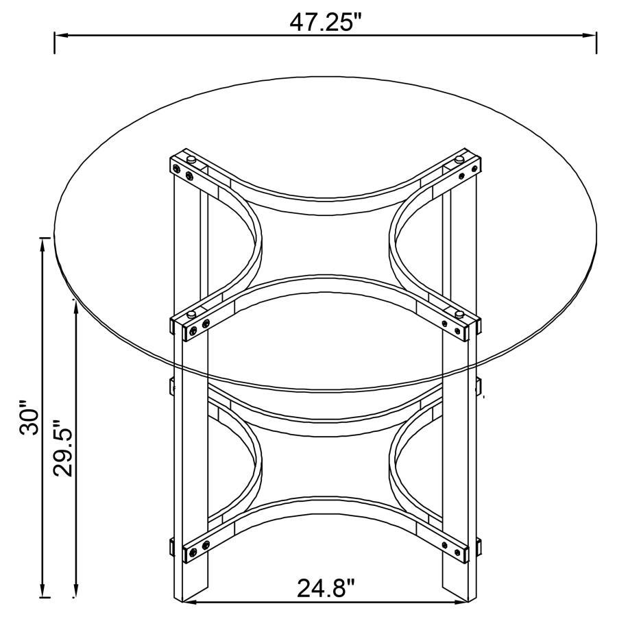Keeling - 5 Piece Round Glass Top Acrylic Dining Set - Chrome