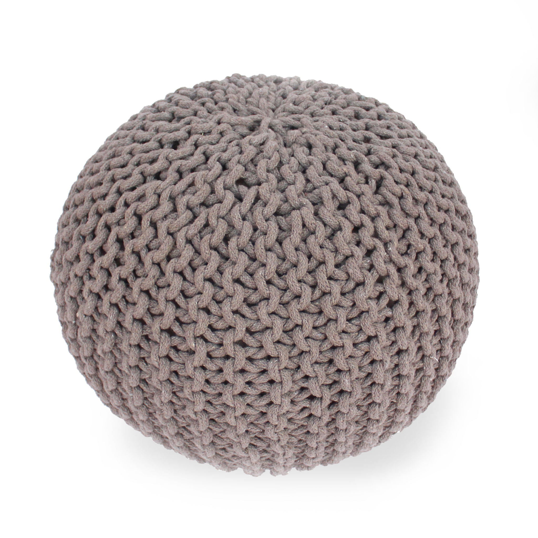 Moro - Knitted Cotton Round Pouf With Pumpkin Shape