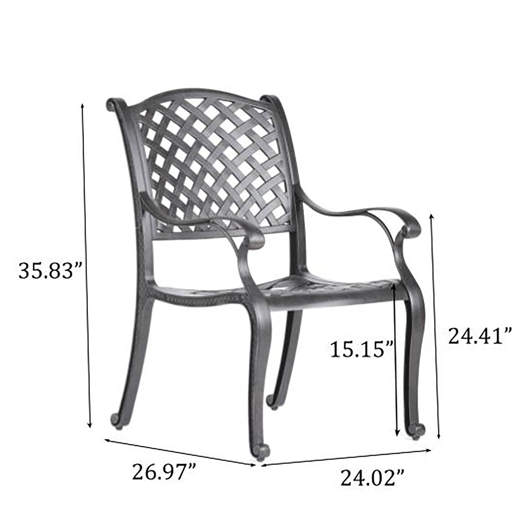 Square 4 Person 43.19" Long Aluminum Dining Set With Cushions