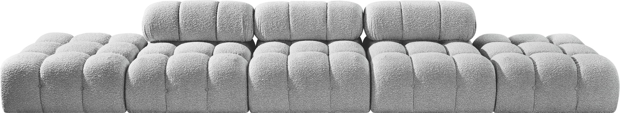 Ames - 5 Piece Boucle Upholstered Modular Sofa With 2 Armless Seats