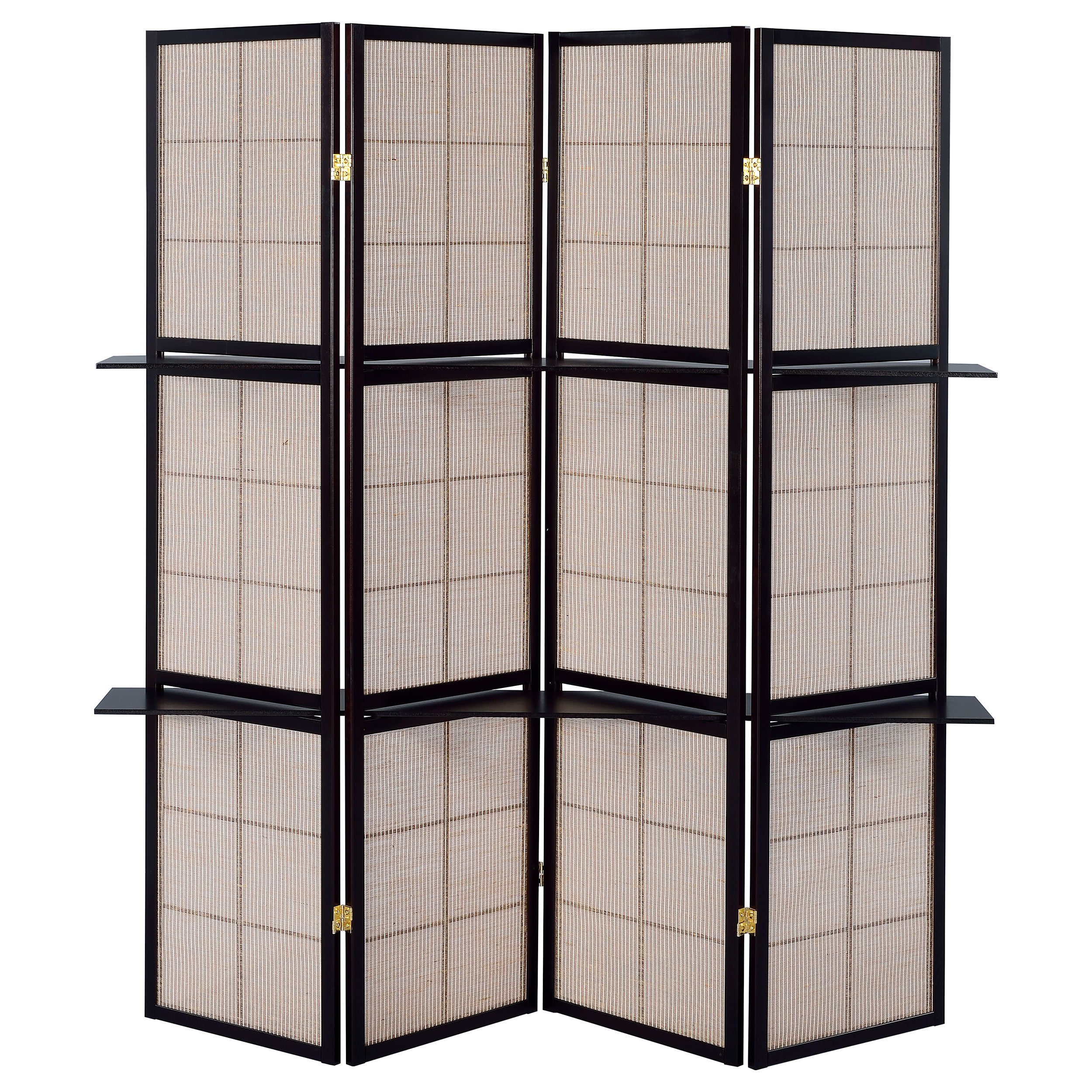 Iggy 4-Panel Room Divider Folding Shoji Screen Cappuccino-CoasterEveryday