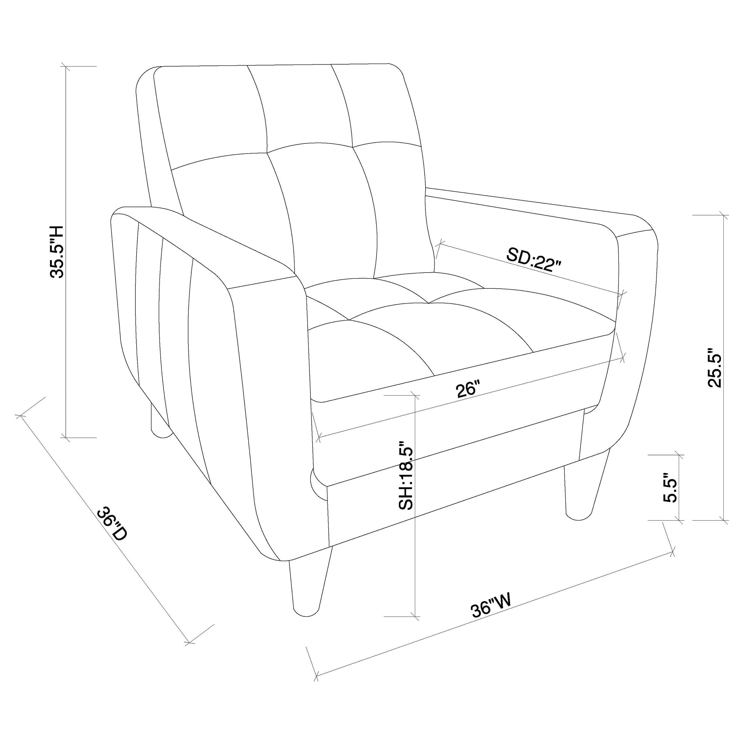 Aaron Upholstered Track Arm Tufted Accent Chair Black-CoasterEssence