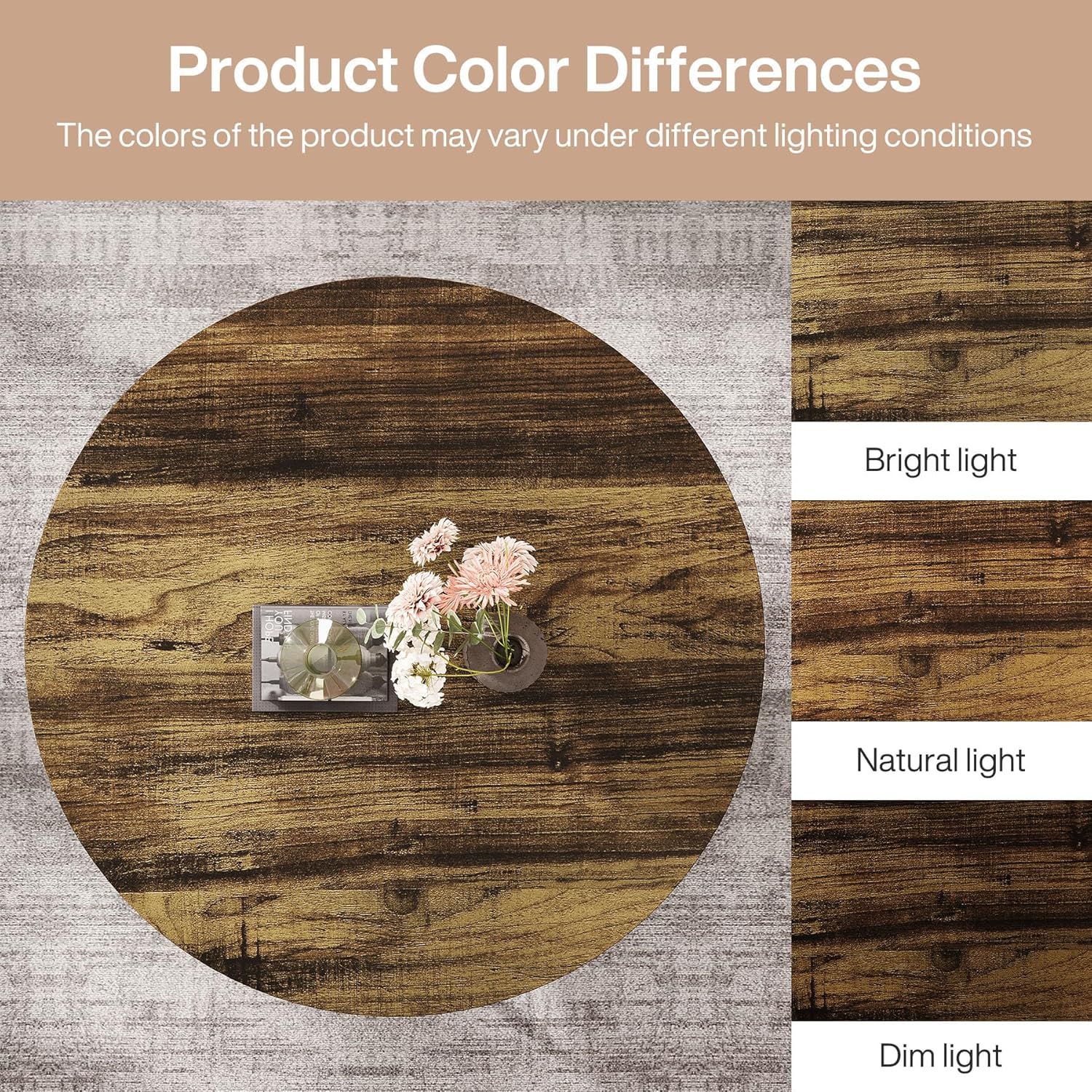 2 Tier Circle Coffee Table With Storage Shelves