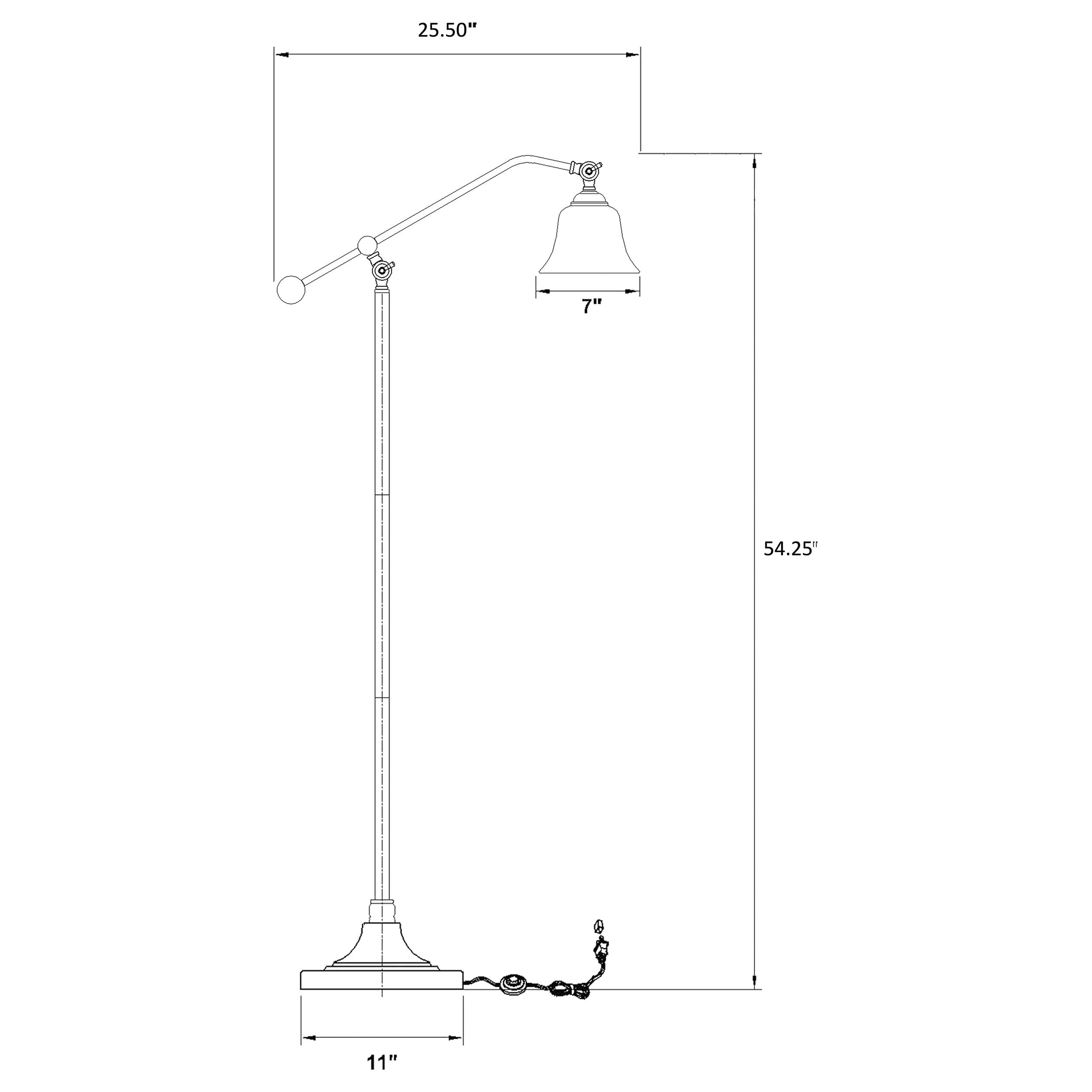 Eduardo 54-inch Bell Down Bridge Floor Lamp Dark Bronze-CoasterEssence