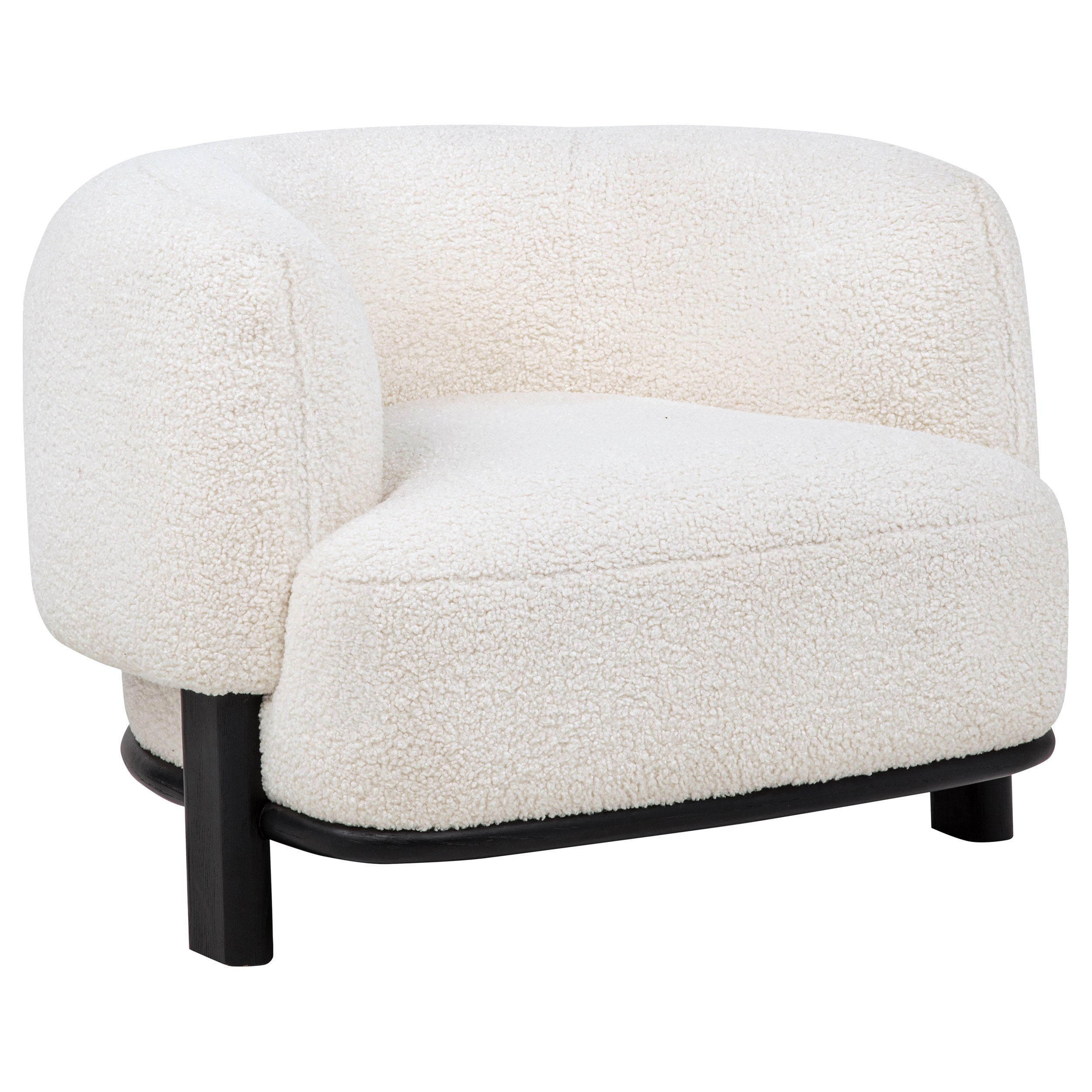 Lawler Upholstered Barrel Back Accent Chair Ivory and Black-