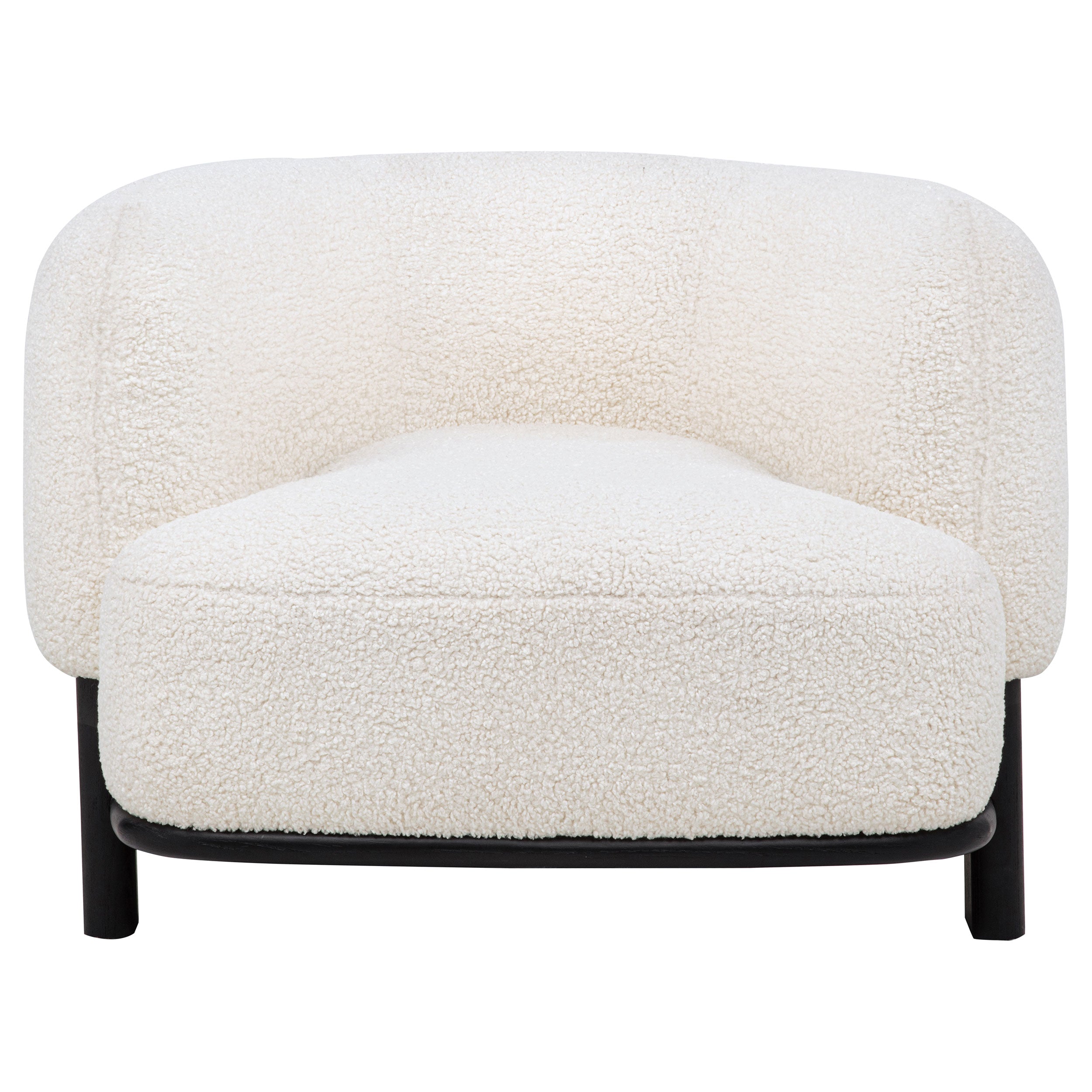 Lawler Upholstered Barrel Back Accent Chair Ivory and Black-