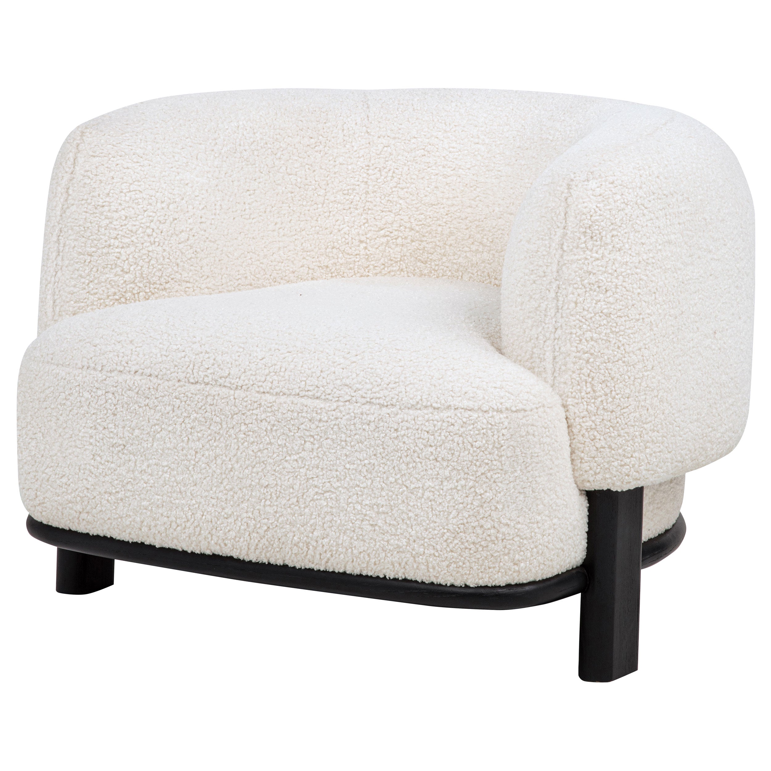Lawler Upholstered Barrel Back Accent Chair Ivory and Black-