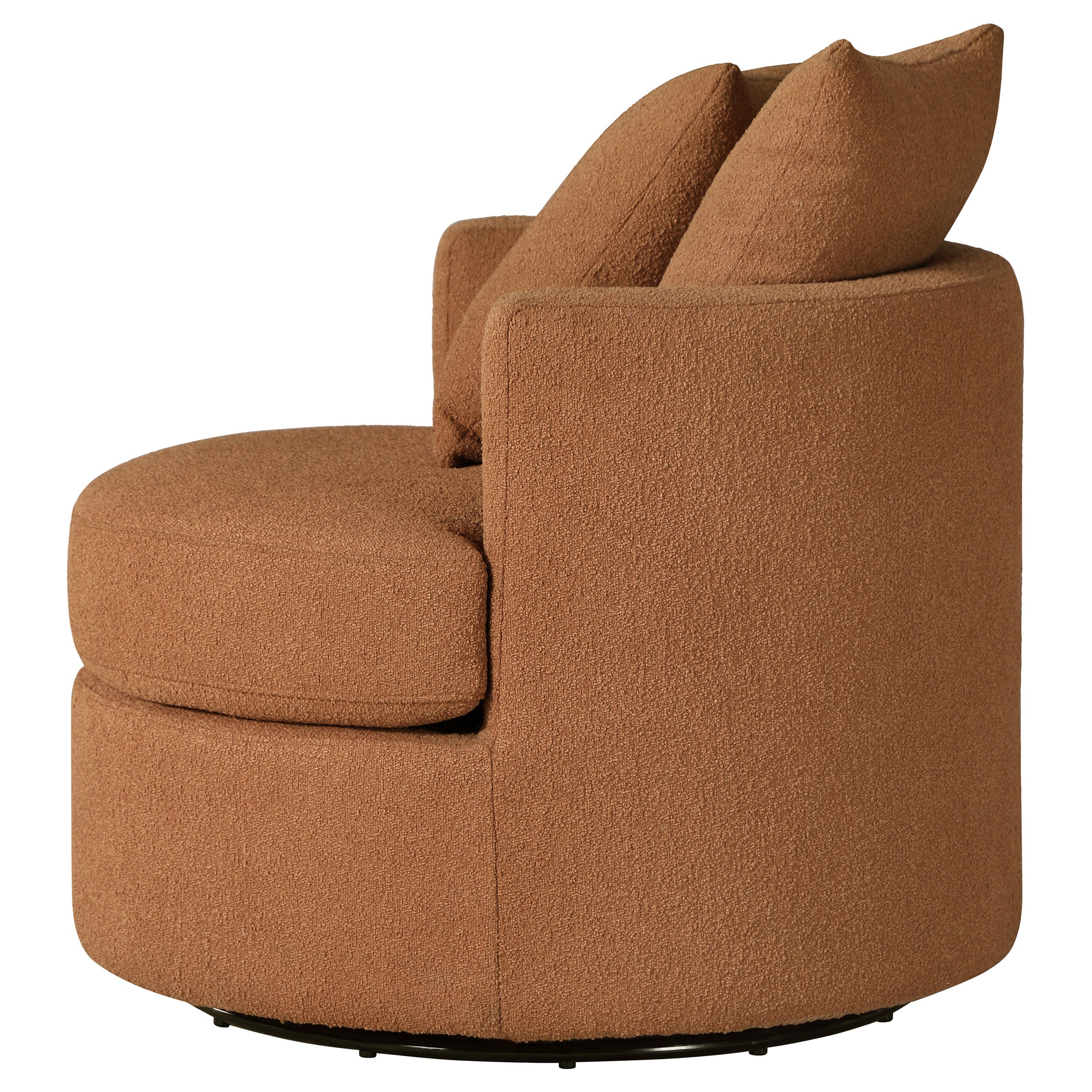 Debbie Upholstered Swivel Accent Chair Burnt Orange-