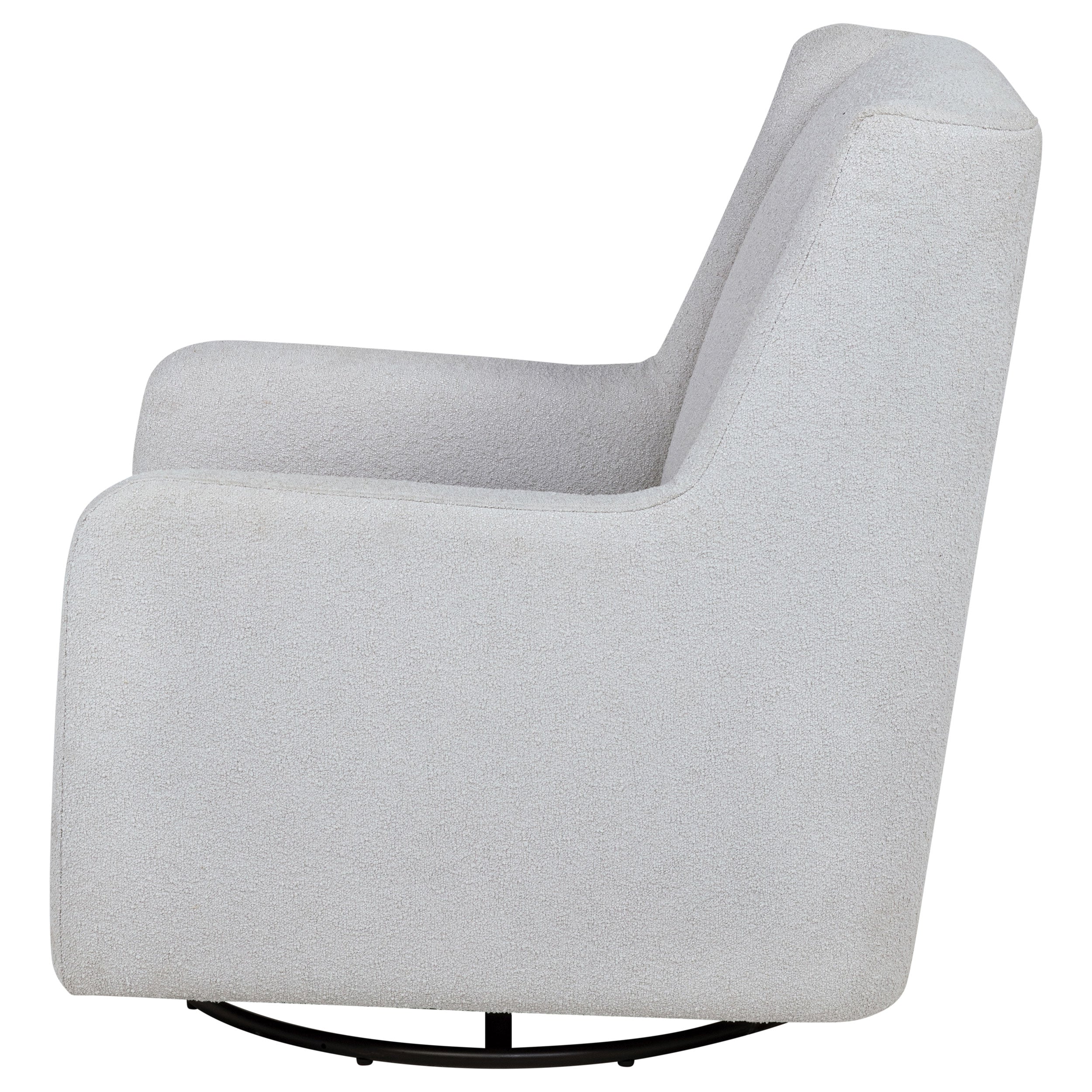 Serra Boucle Upholstered Swivel Glider Dove Grey-