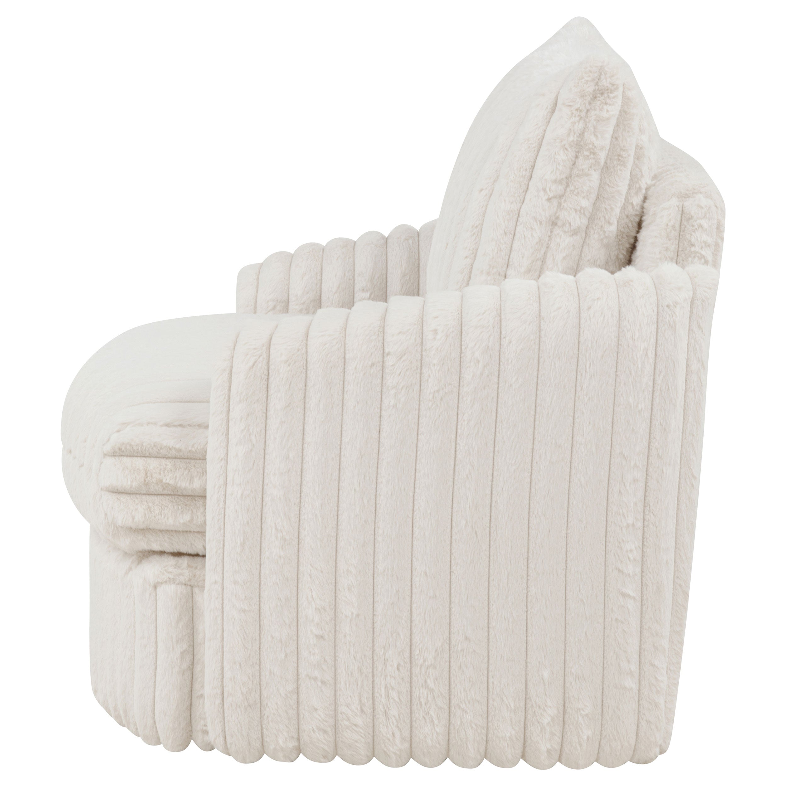 Sarco Corduroy Upholstered Swivel Accent Arm Chair Ivory-