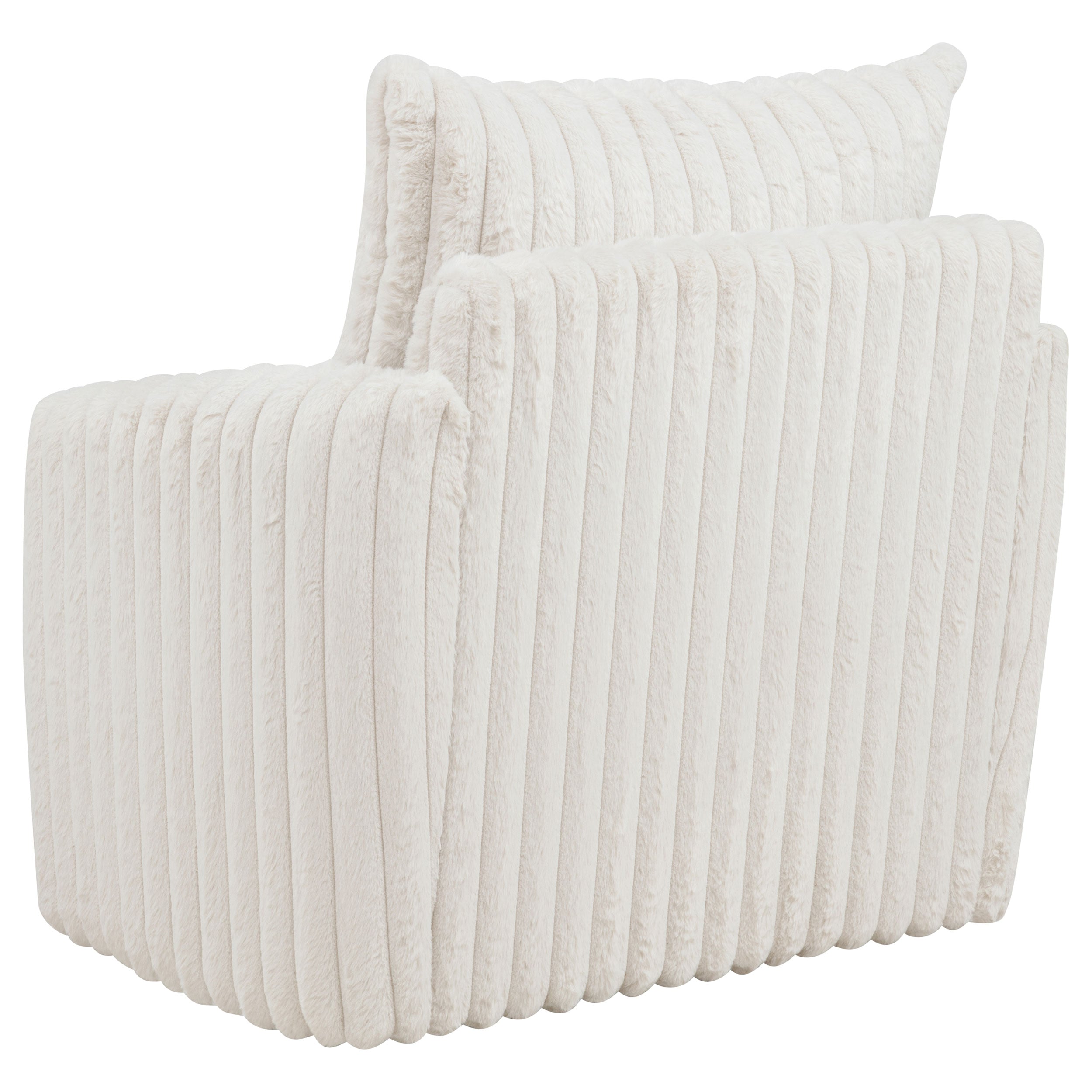 Sarco Corduroy Upholstered Swivel Accent Arm Chair Ivory-