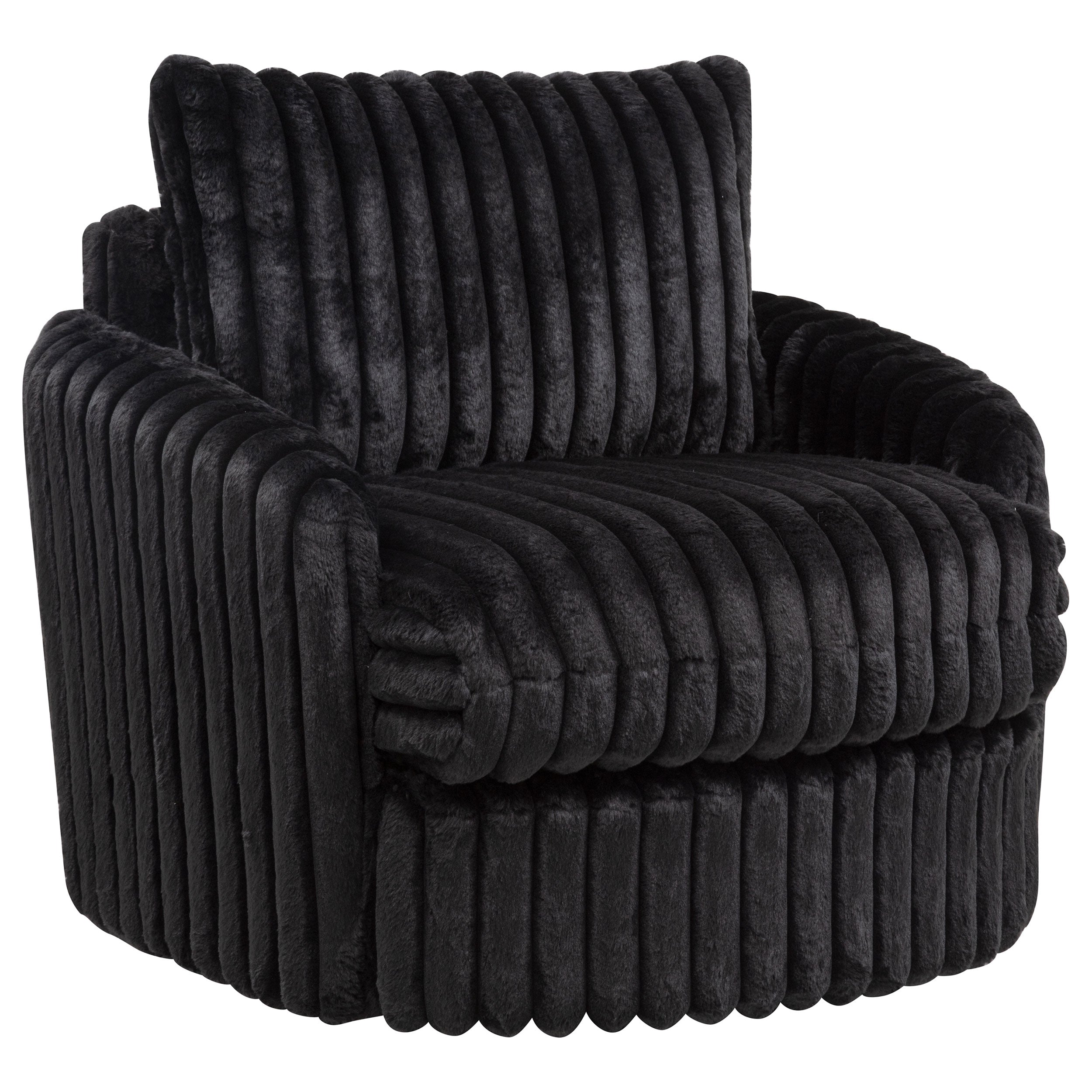 Sarco Corduroy Upholstered Swivel Accent Arm Chair Black-