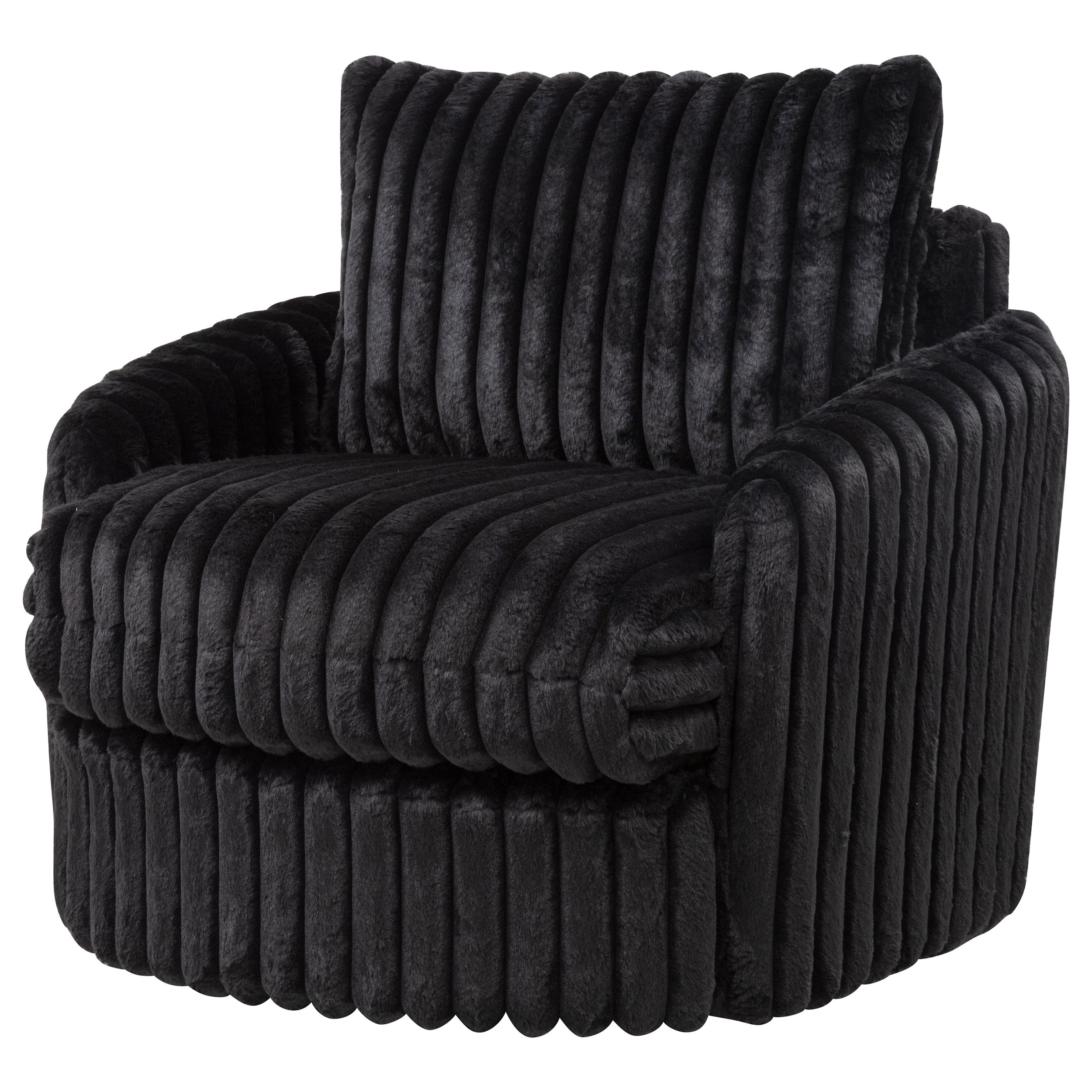Sarco Corduroy Upholstered Swivel Accent Arm Chair Black-