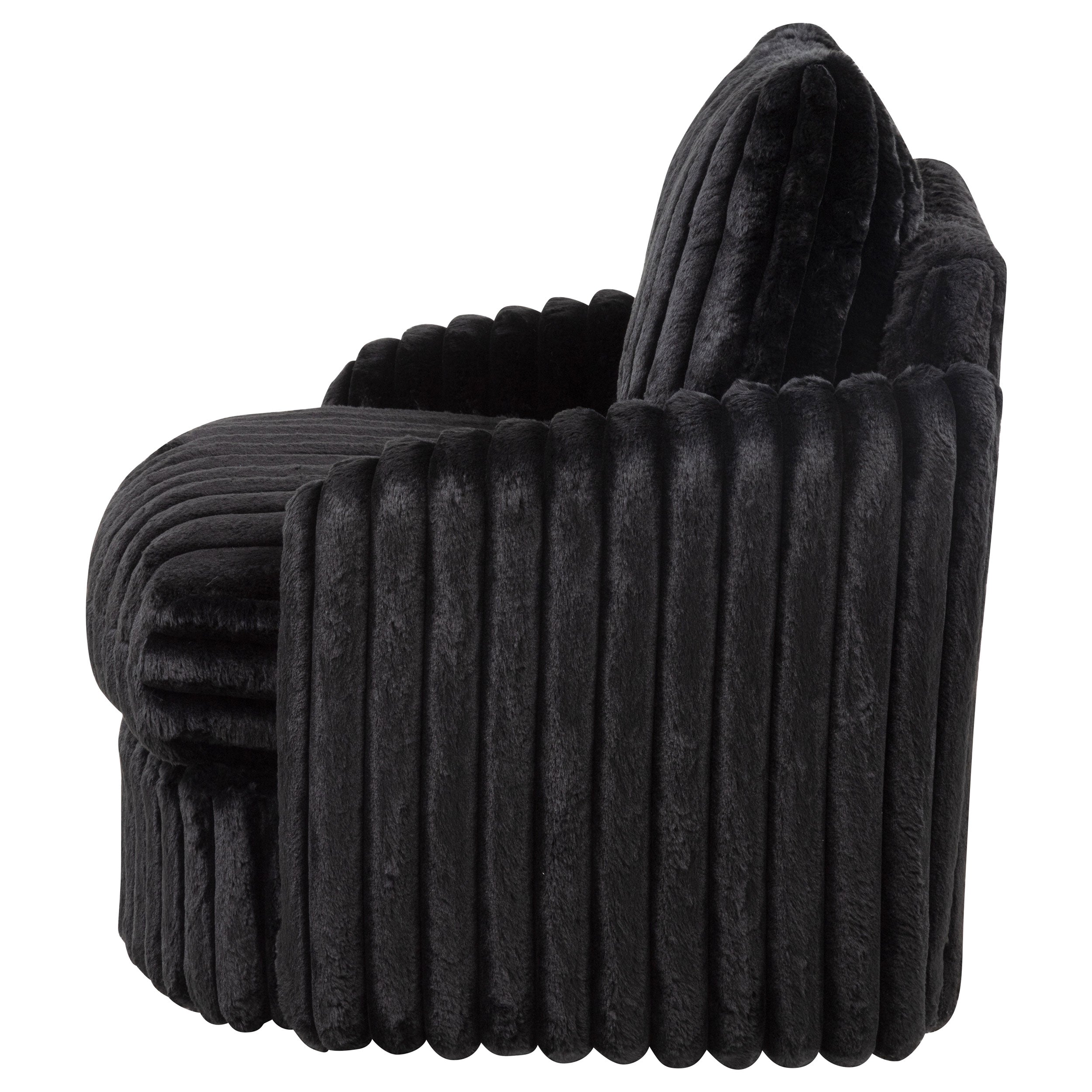 Sarco Corduroy Upholstered Swivel Accent Arm Chair Black-