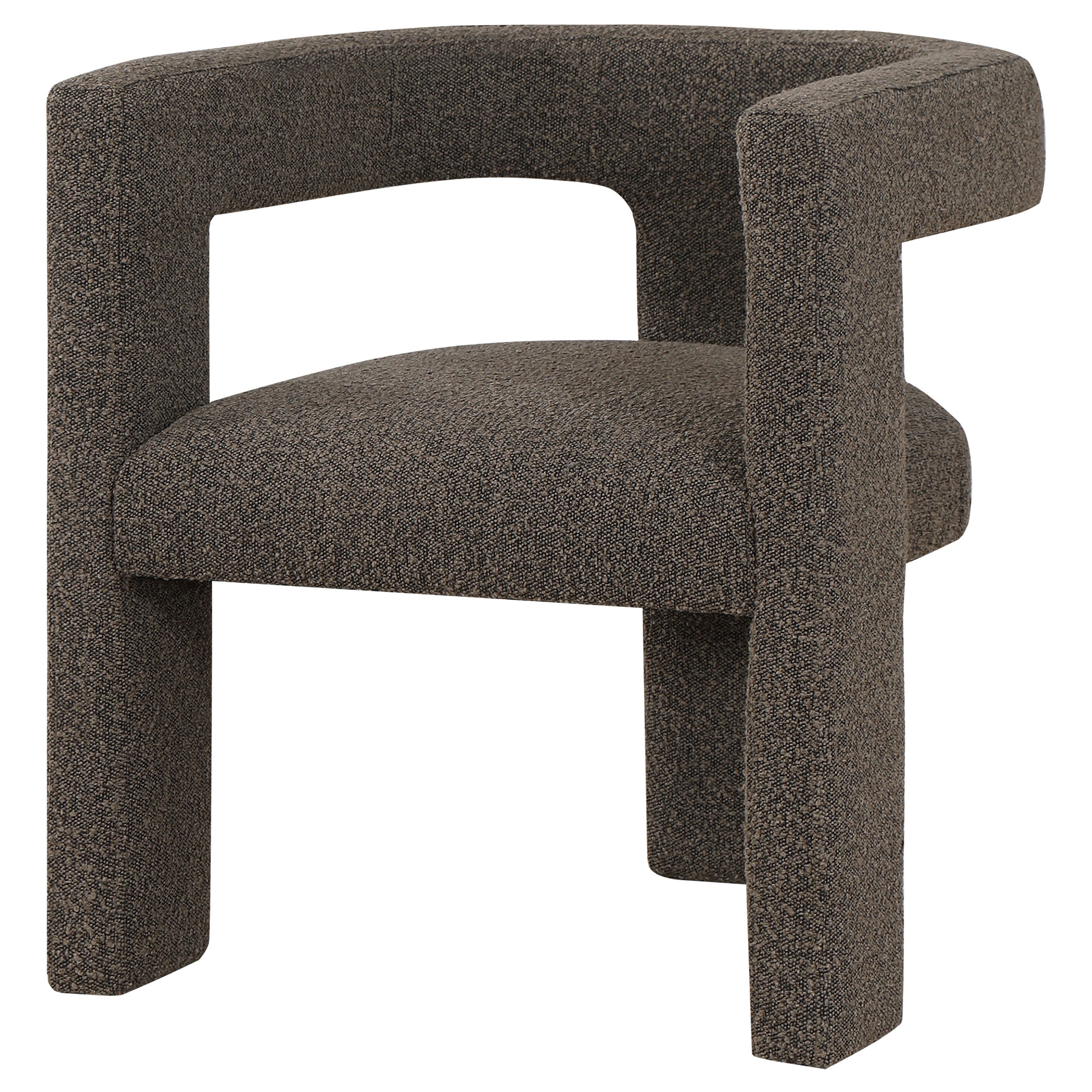 Petra Boucle Upholstered Accent Side Chair Chocolate Brown-