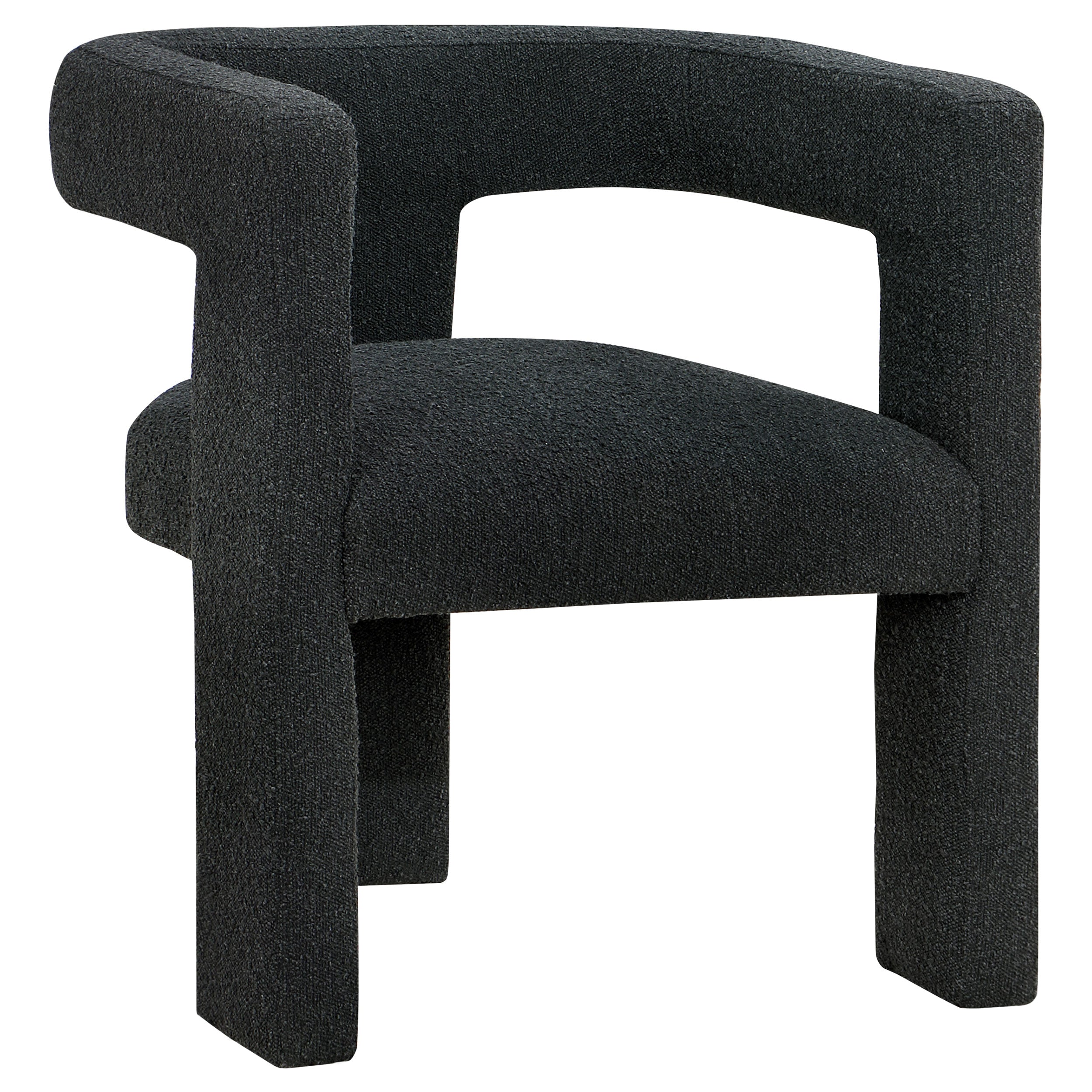 Petra Boucle Upholstered Accent Side Chair Black-