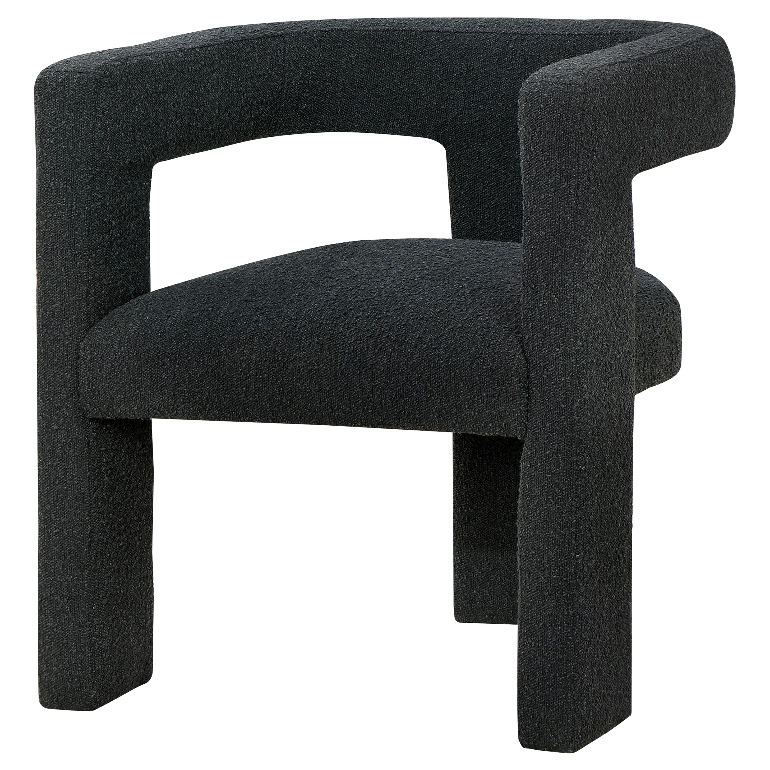 Petra Boucle Upholstered Accent Side Chair Black-