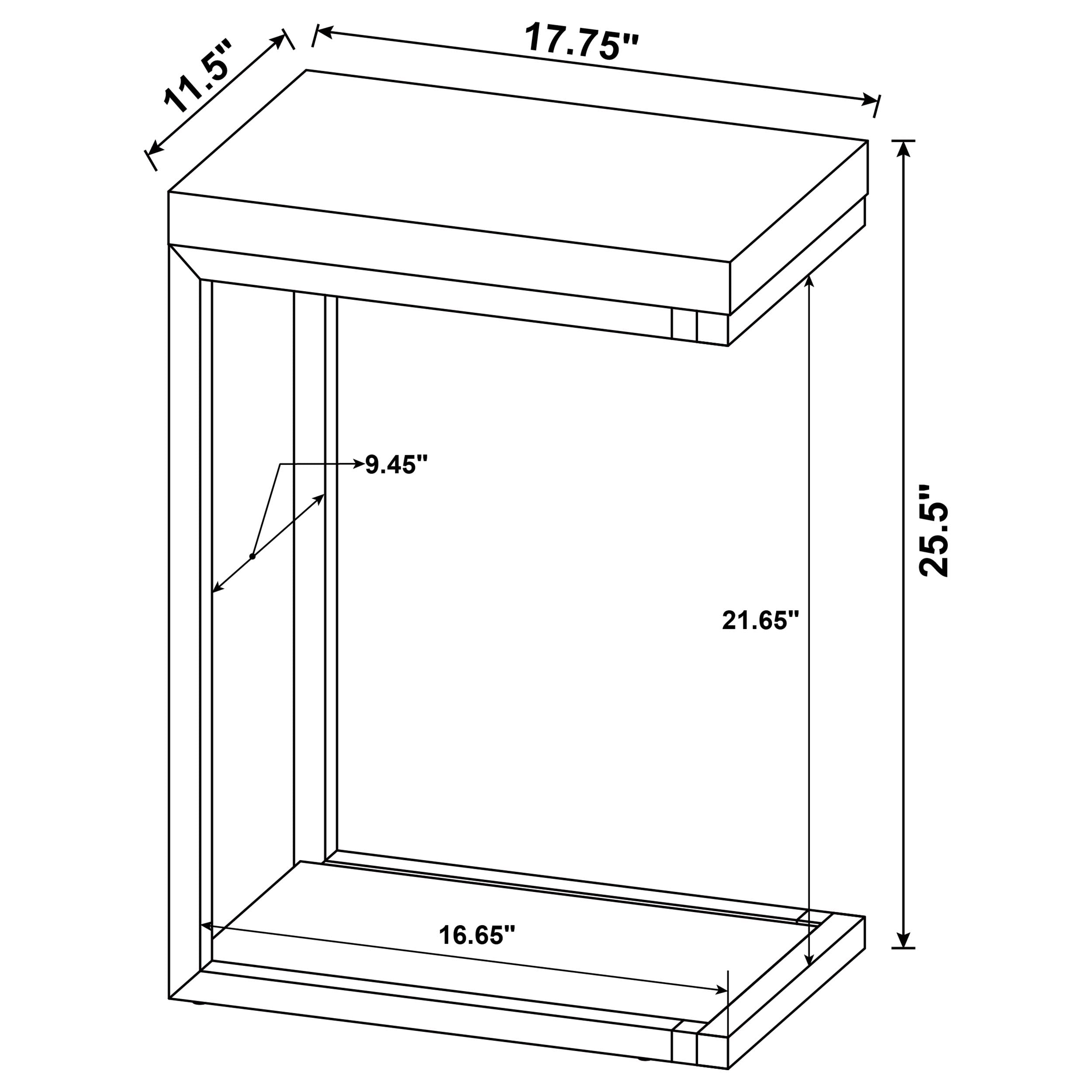 Beck Engineered Wood C-Shape Sofa Side Table Cement-CoasterEveryday