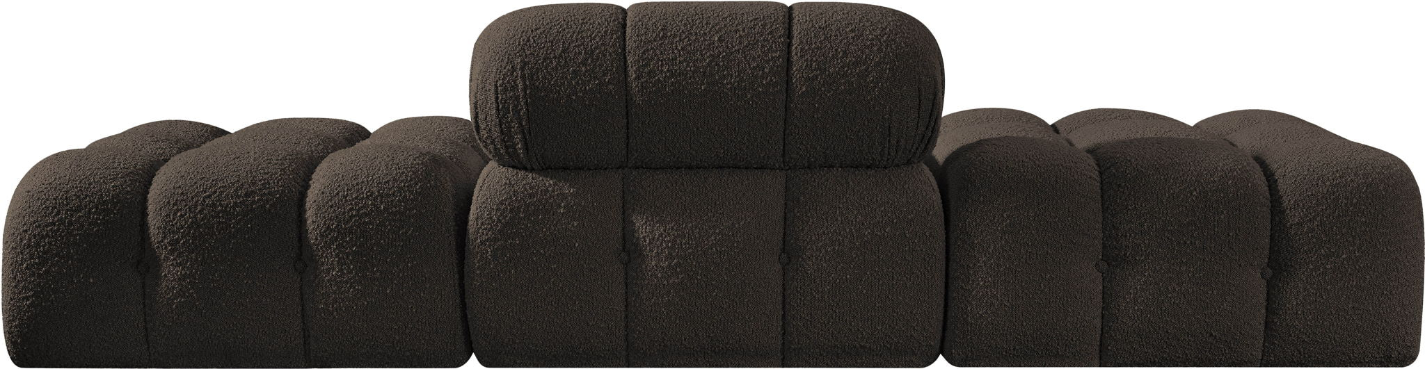 Ames - 3 Piece Boucle Upholstered Modular Sofa With 2 Backless Seats